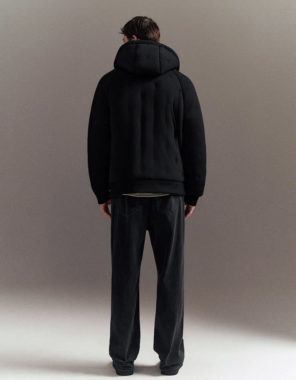 Zipper Front Hooded Padded Coat sold by Urban Revivo product image thumbnail 4