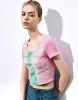 Gradient U Neck Skinny T-Shirt sold by Urban Revivo
