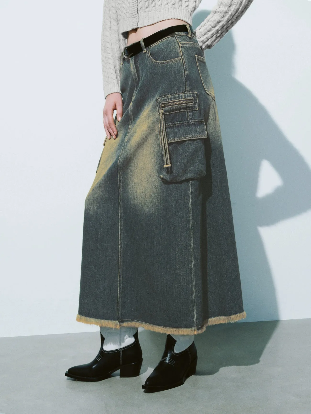 Washed Denim Skirts sold by Urban Revivo product image thumbnail 3