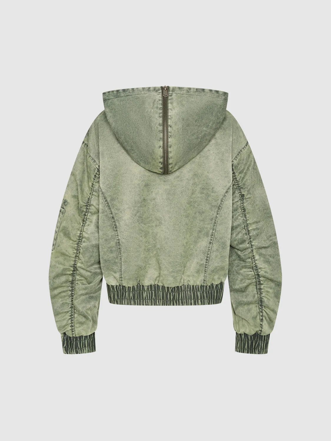 Zip Up Drawstring Hem Jackets sold by Urban Revivo product image thumbnail 2