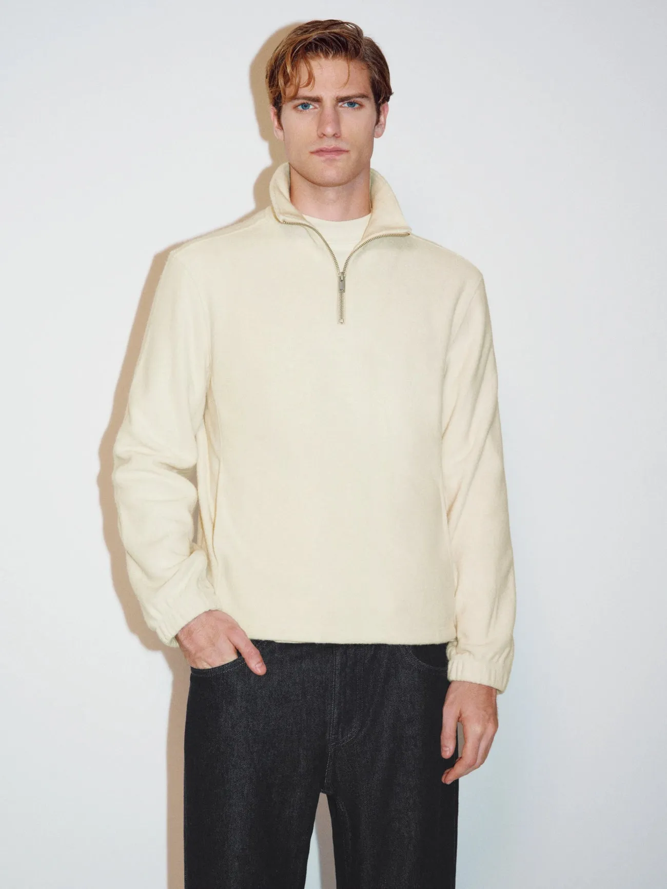 Zip Half Placket Sweatshirts sold by Urban Revivo product image thumbnail 2