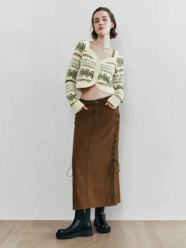 Tie-Front Denim Skirts sold by Urban Revivo