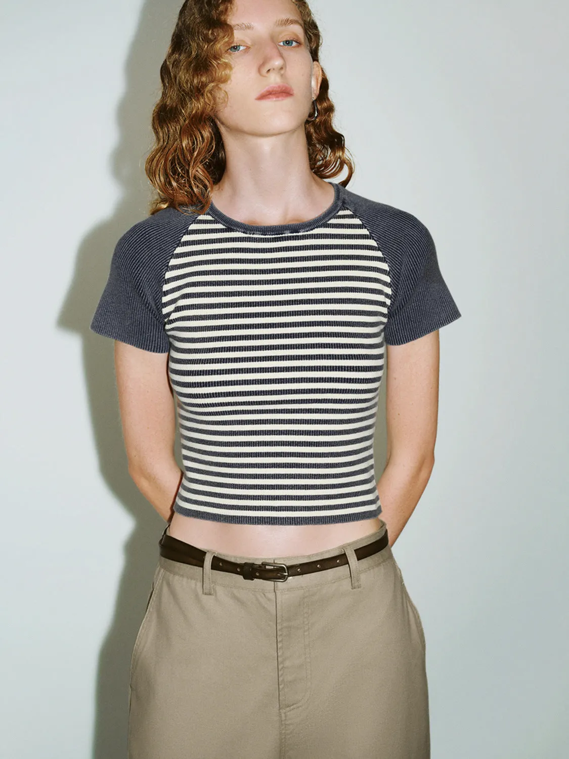Striped Skinny Knitted T-Shirts sold by Urban Revivo product image thumbnail 3