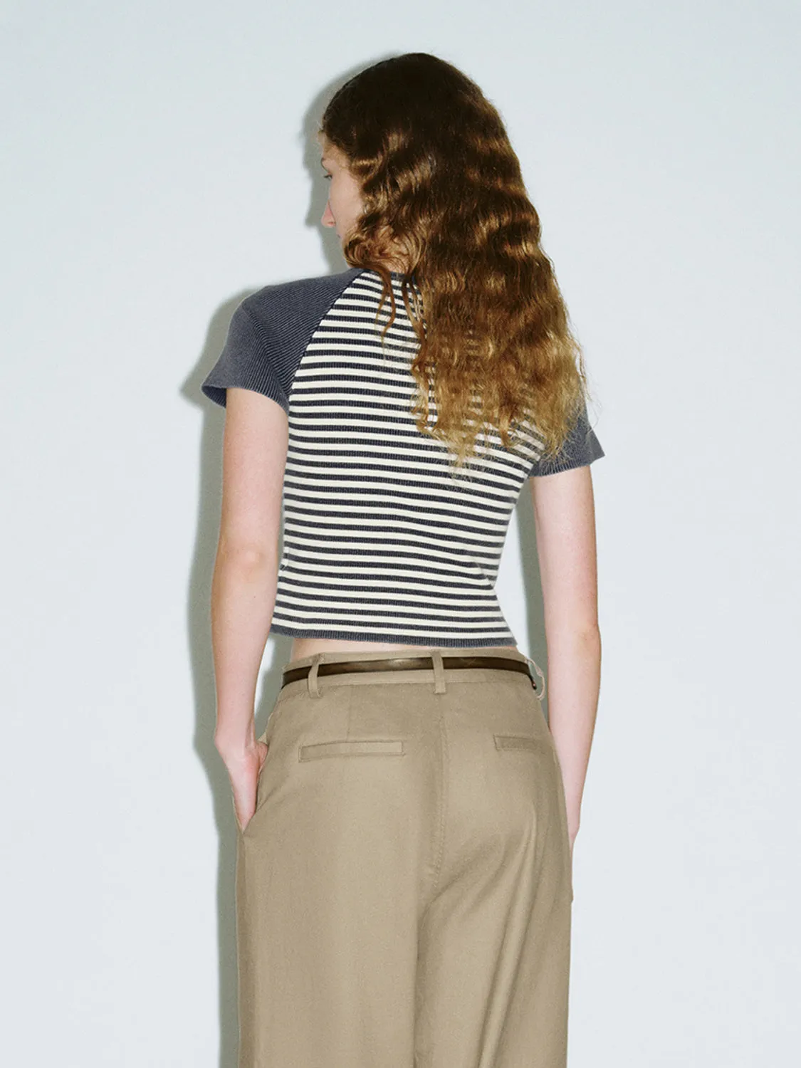 Striped Skinny Knitted T-Shirts sold by Urban Revivo product image thumbnail 2