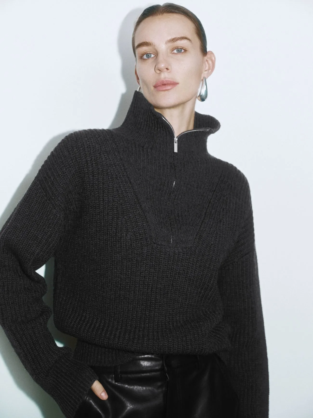 Zip Half Placket Knitted T-Shirts sold by Urban Revivo product image thumbnail 3