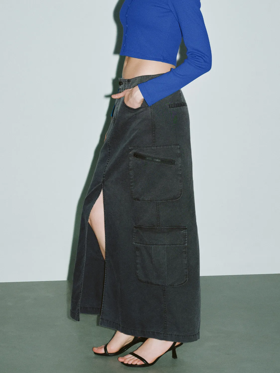 Split Hem A-Line Skirts sold by Urban Revivo product image thumbnail 3