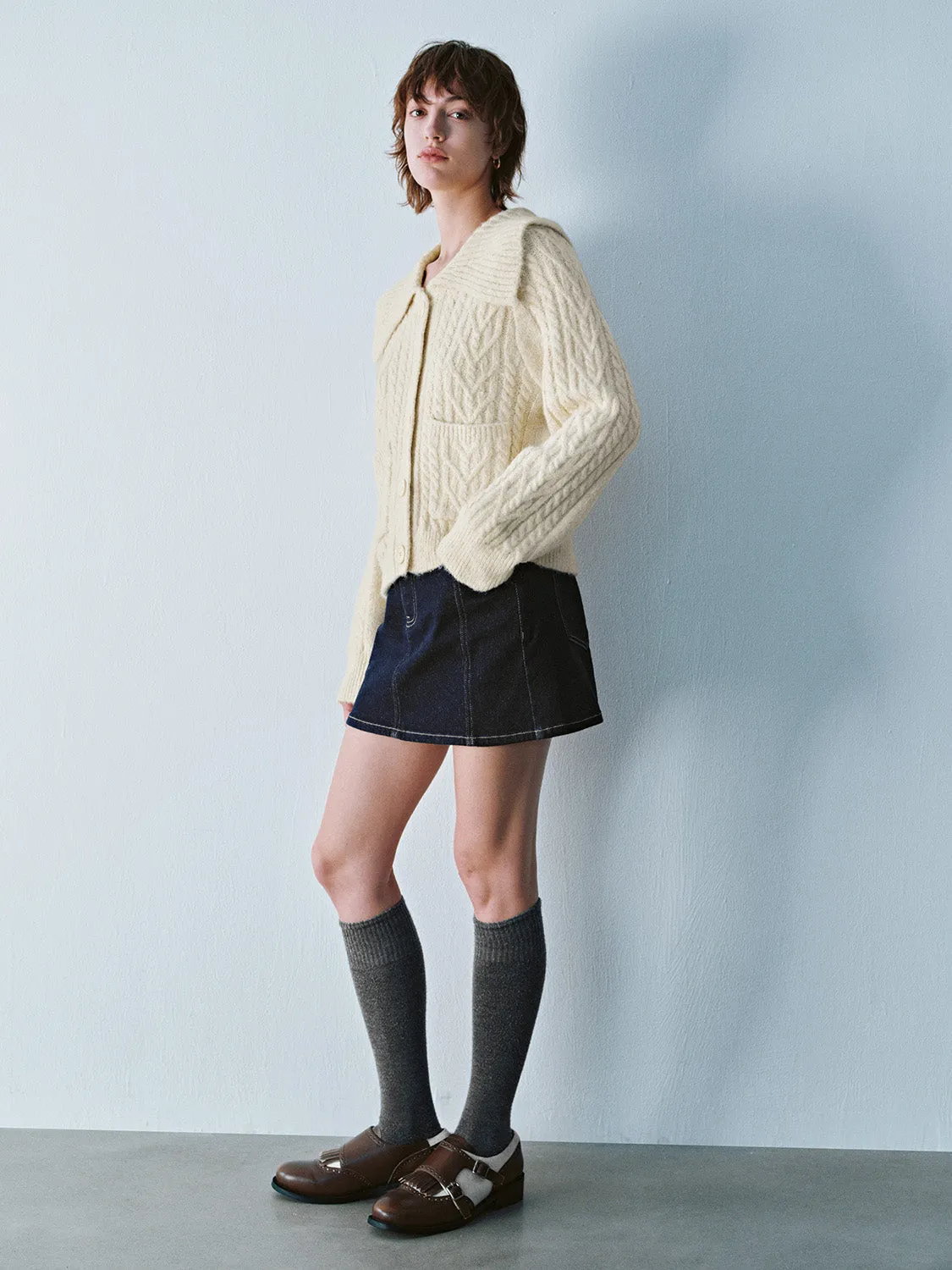 Wide Lapel Knitted Cardigans sold by Urban Revivo product image thumbnail 4