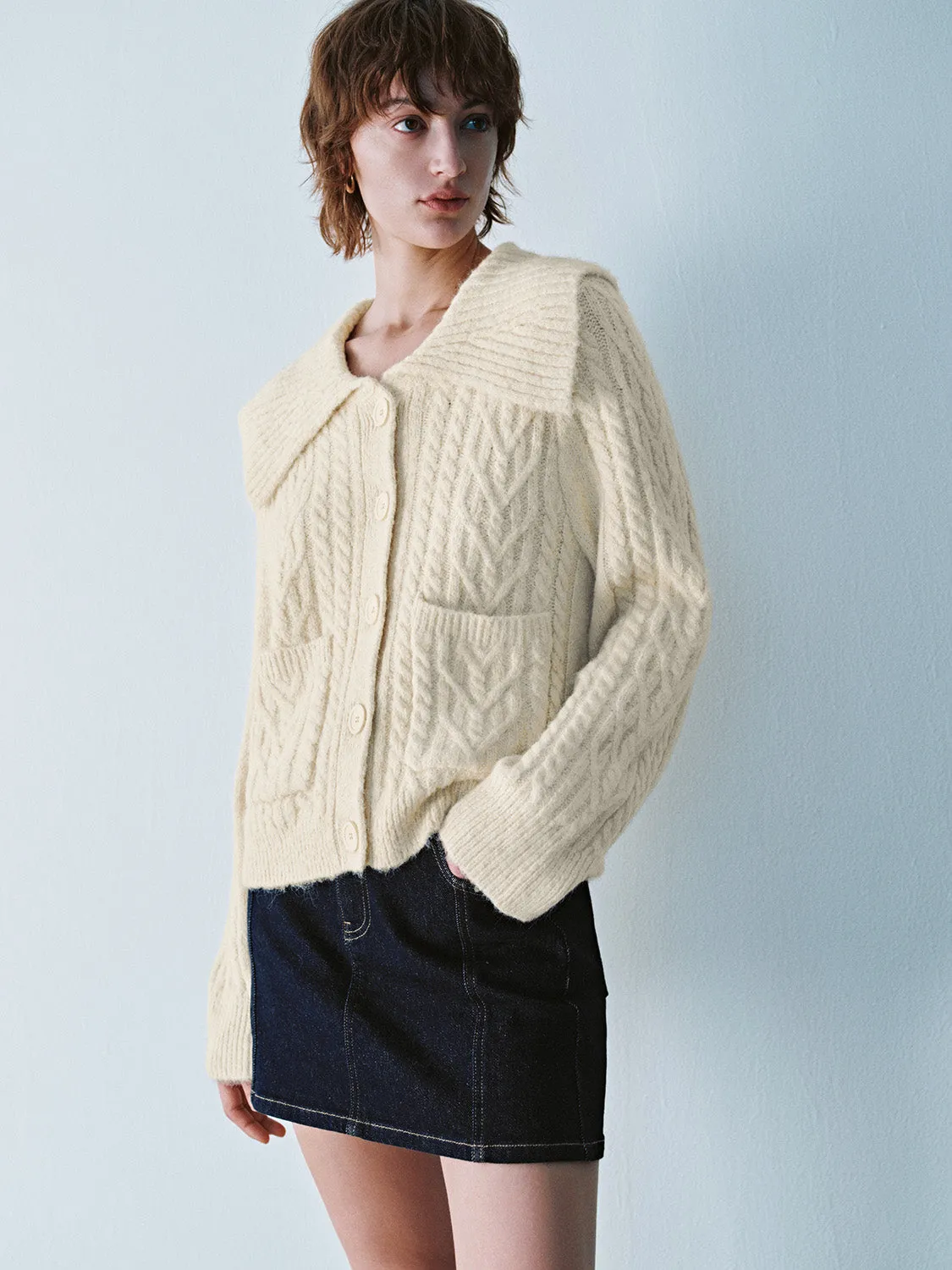 Wide Lapel Knitted Cardigans sold by Urban Revivo product image thumbnail 2