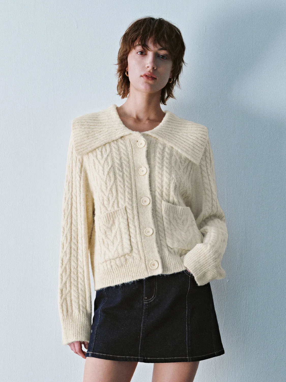 Wide Lapel Knitted Cardigans sold by Urban Revivo