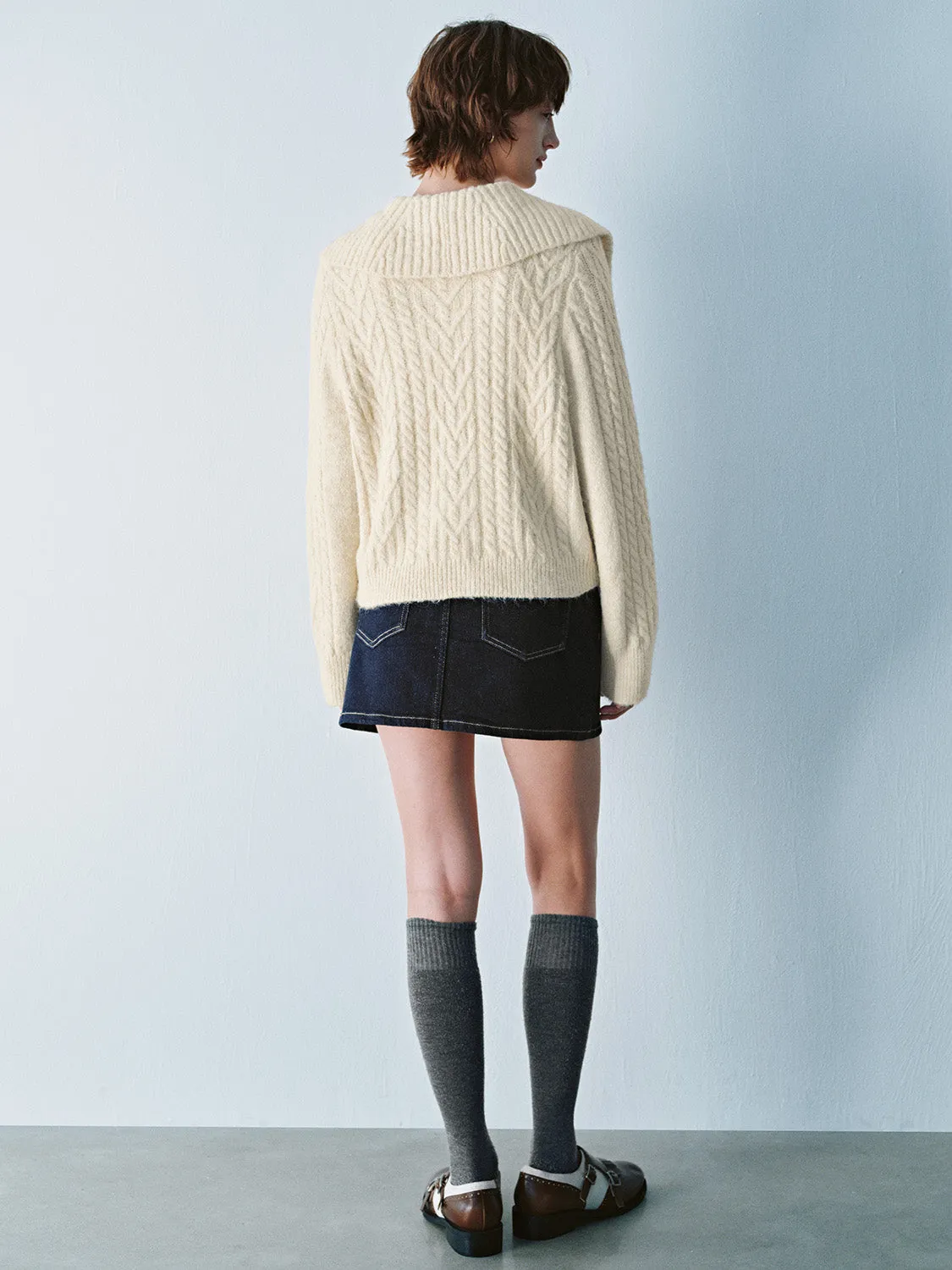 Wide Lapel Knitted Cardigans sold by Urban Revivo product image thumbnail 3
