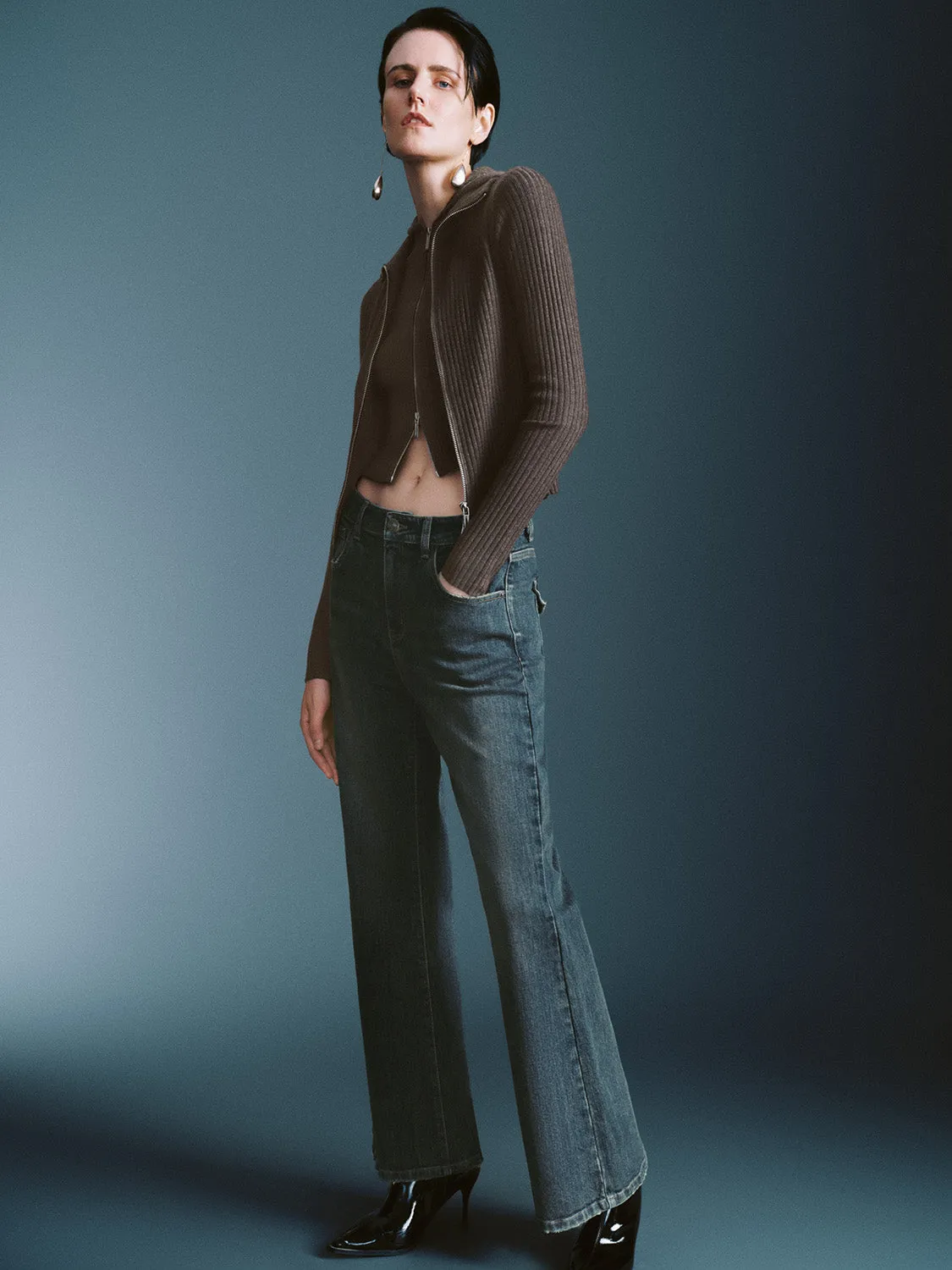 Skinny Zip Up Knitted Cardigans sold by Urban Revivo product image thumbnail 4