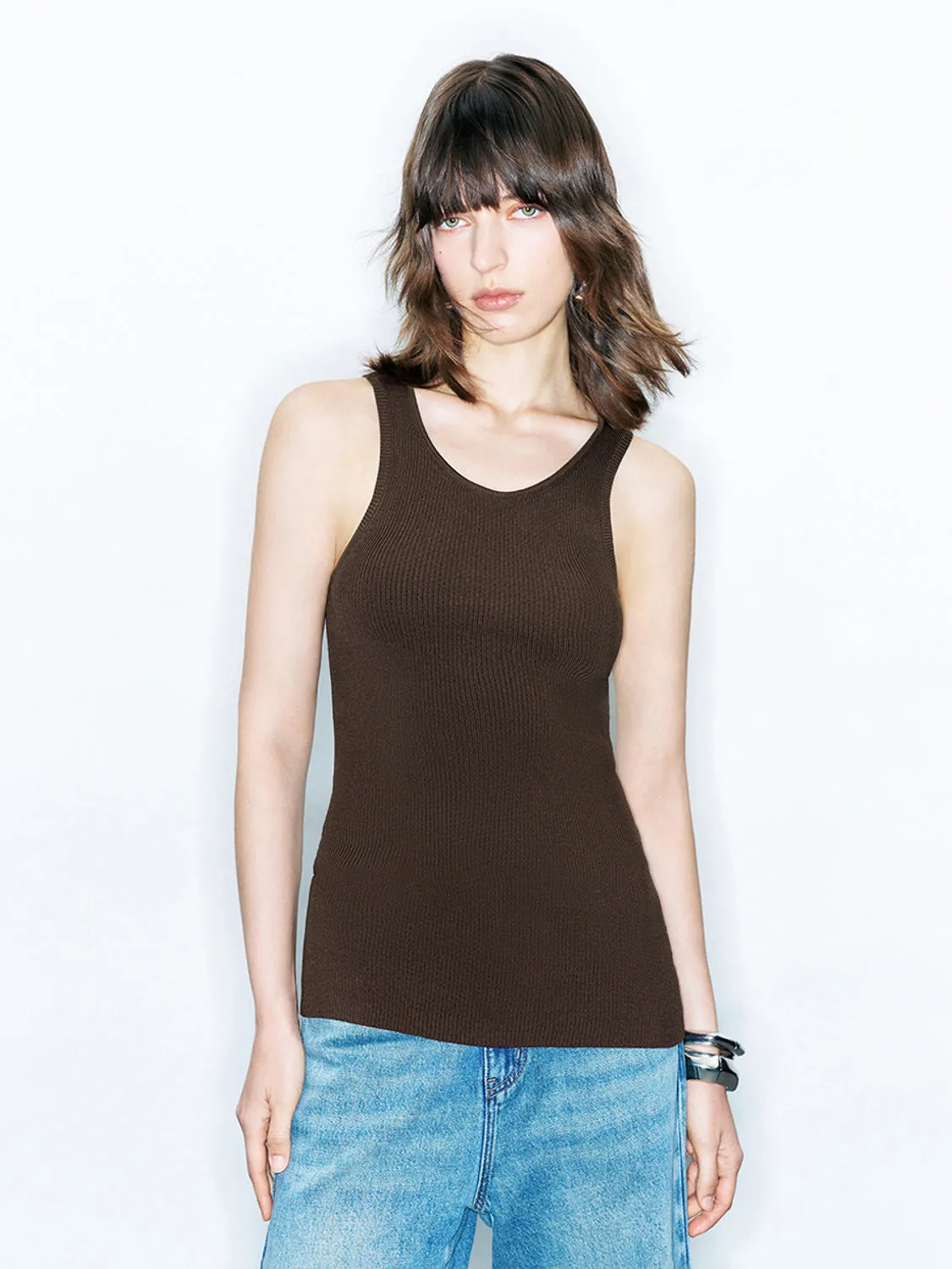 Sleeveless Knitted T-Shirts sold by Urban Revivo