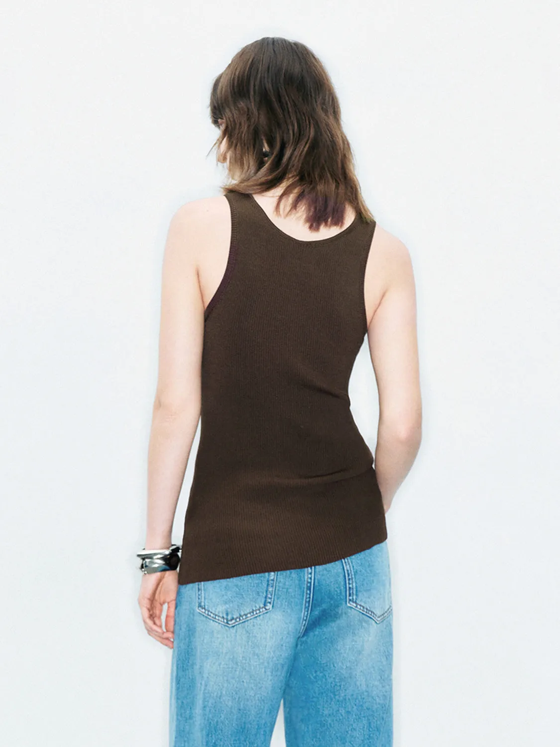 Sleeveless Knitted T-Shirts sold by Urban Revivo product image thumbnail 2