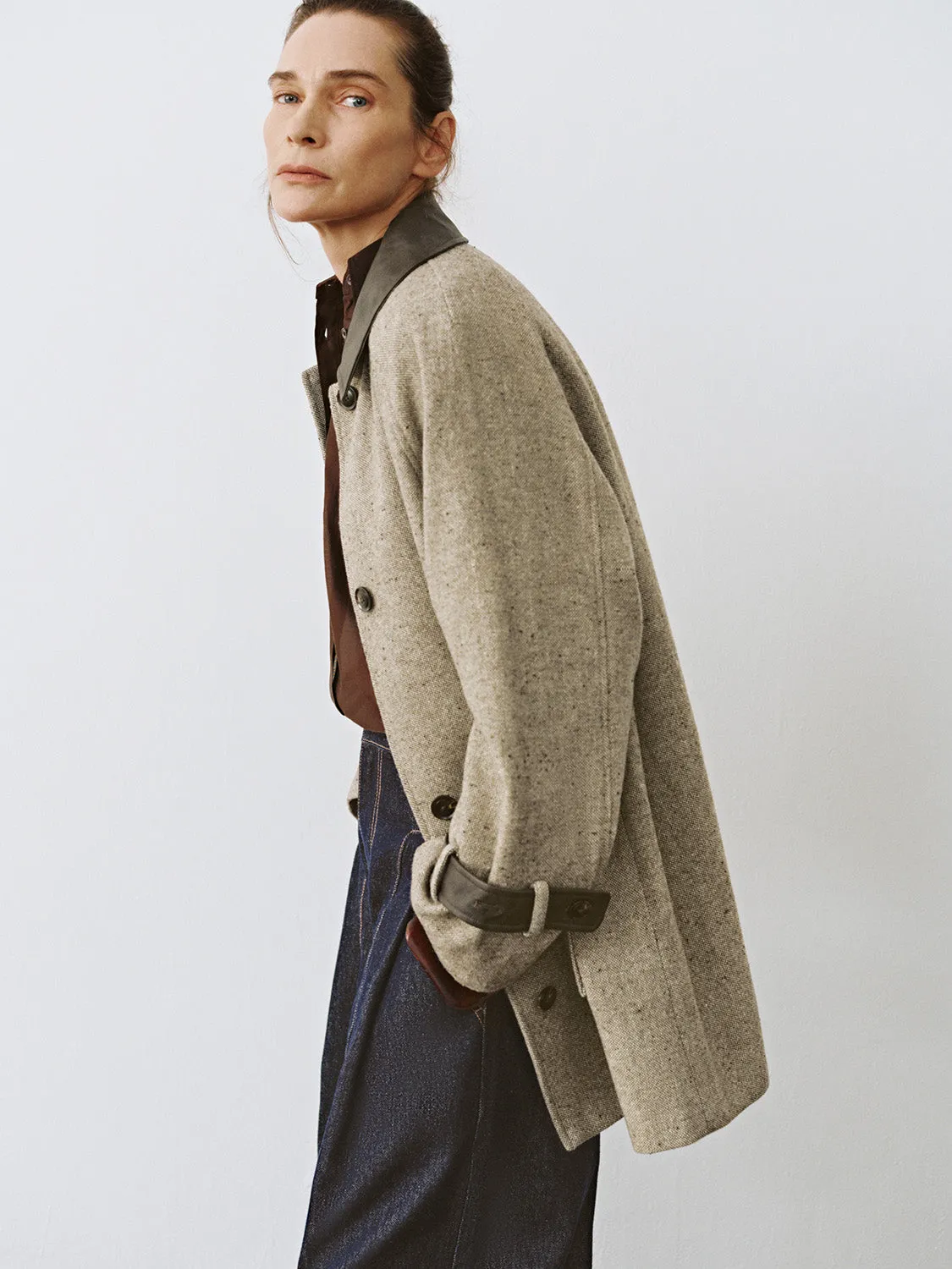 Shirt Collar Tweed Coats sold by Urban Revivo product image thumbnail 2