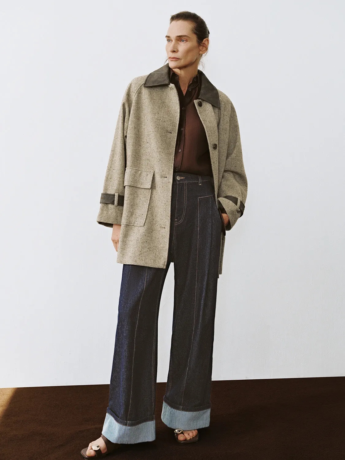 Shirt Collar Tweed Coats sold by Urban Revivo product image thumbnail 4