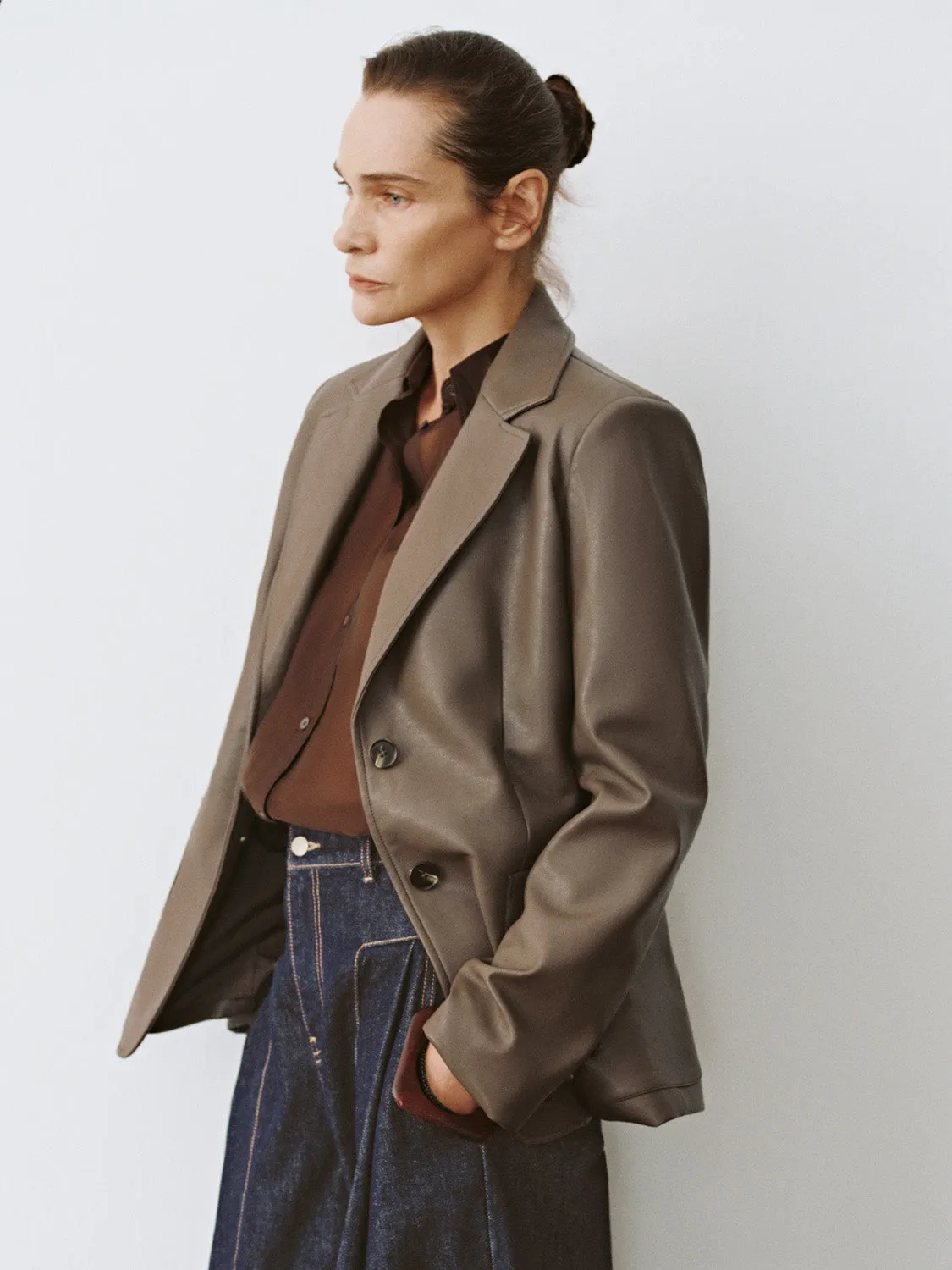 Single Breasted Leather Jackets sold by Urban Revivo product image thumbnail 2