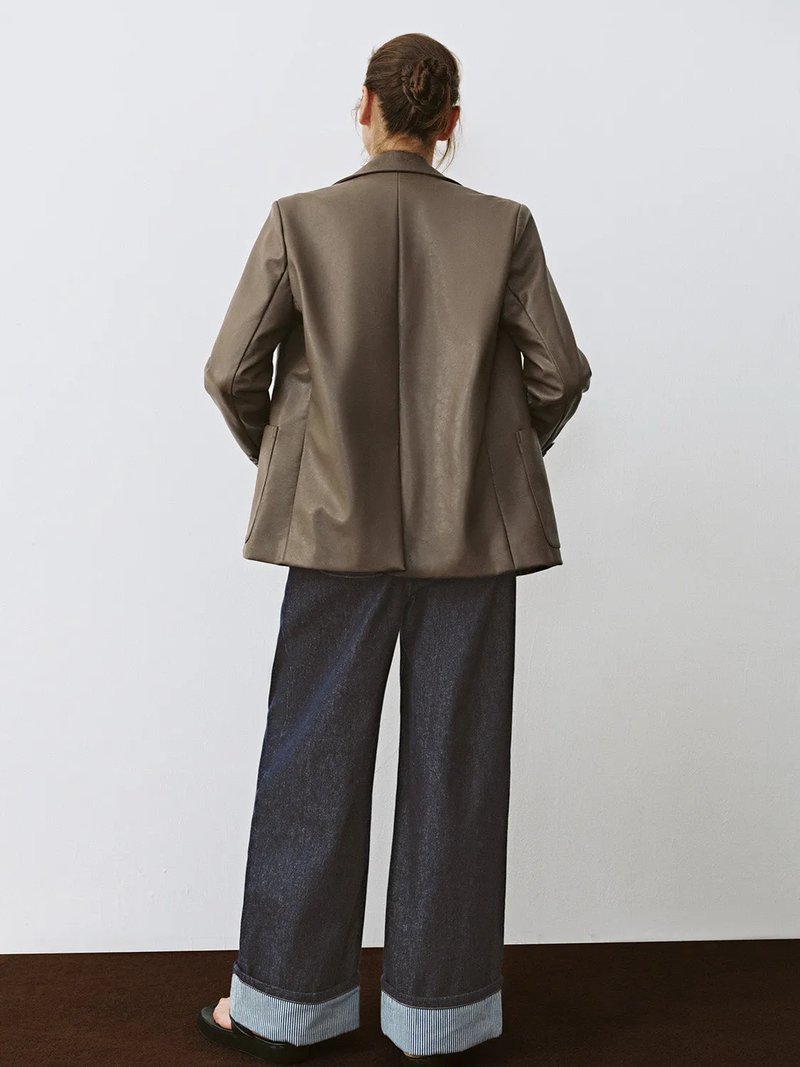 Single Breasted Leather Jackets sold by Urban Revivo product image thumbnail 3