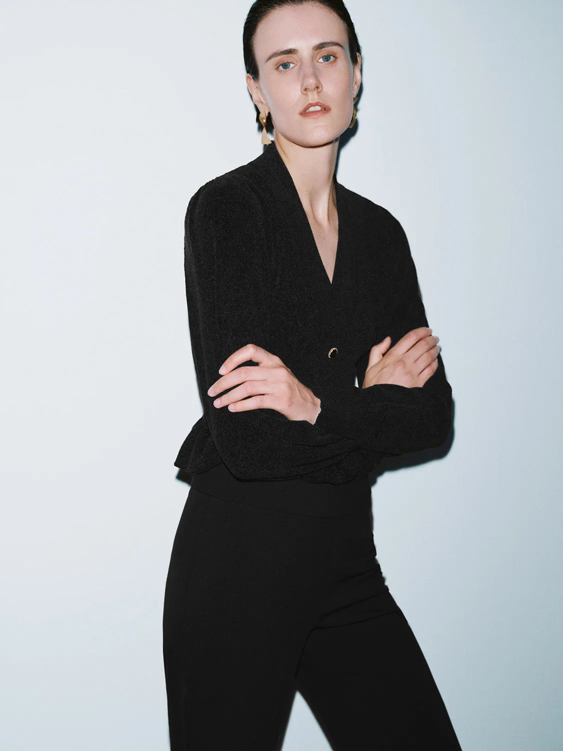 Skinny Ruffle Hem Knitted T-Shirts sold by Urban Revivo product image thumbnail 2