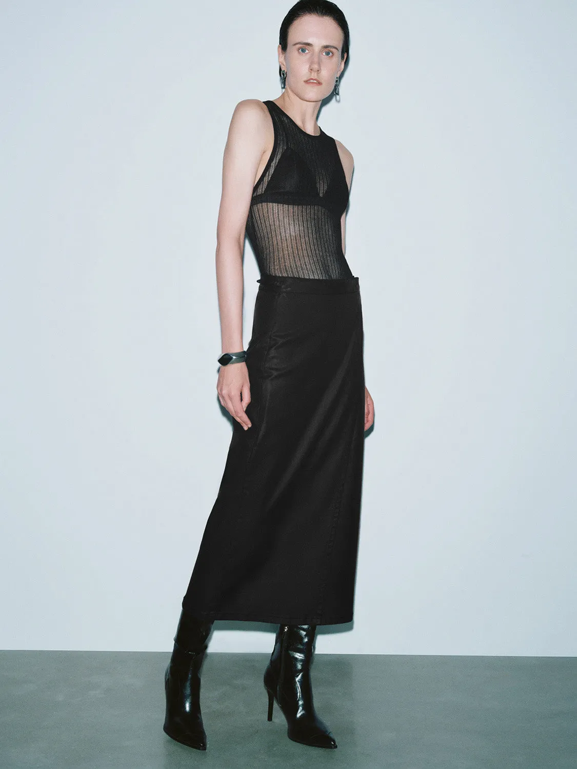 Sleeveless Skinny Knitted T-Shirts sold by Urban Revivo product image thumbnail 4