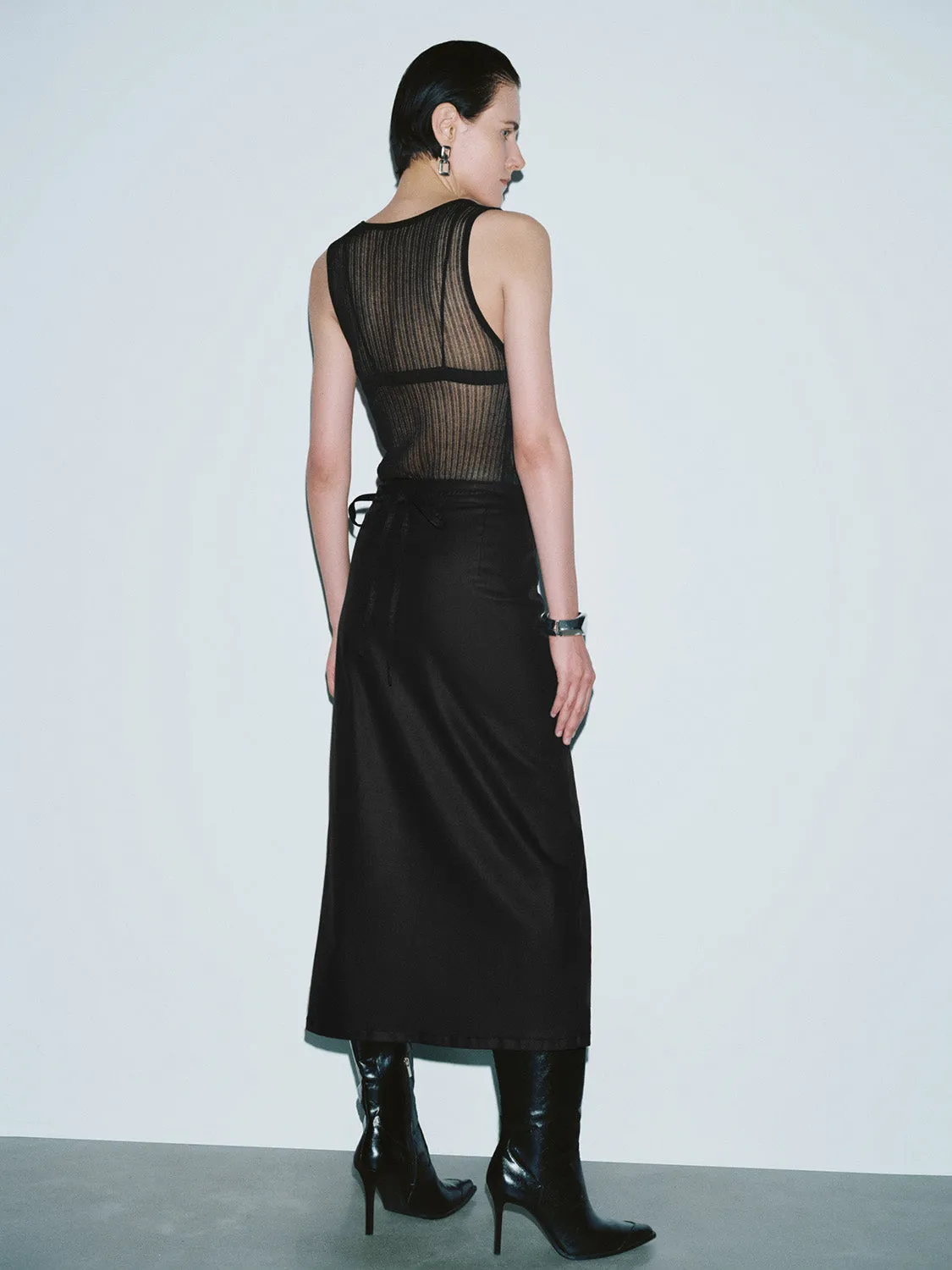 Sleeveless Skinny Knitted T-Shirts sold by Urban Revivo product image thumbnail 3