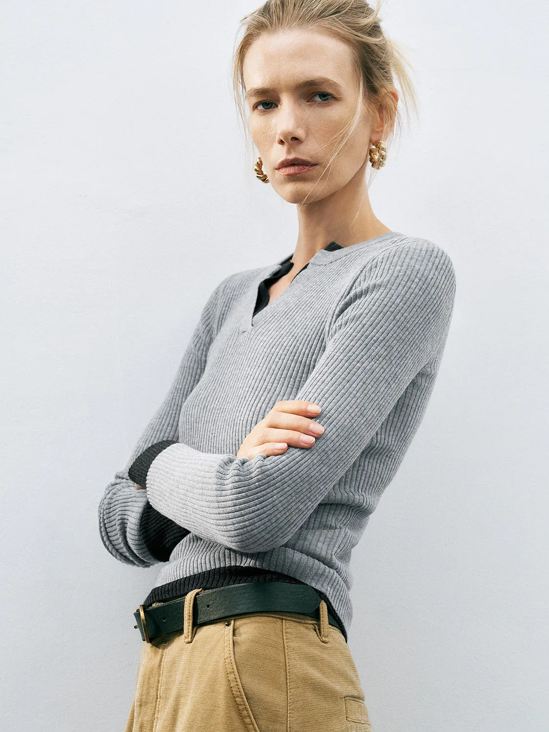 Skinny Knitted T-Shirts sold by Urban Revivo product image thumbnail 2