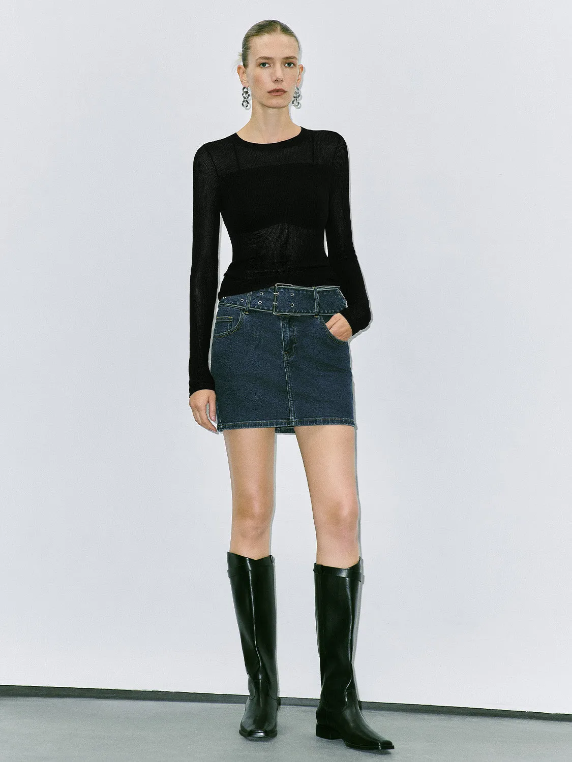 Skinny Mesh Knitted T-Shirts sold by Urban Revivo product image thumbnail 4