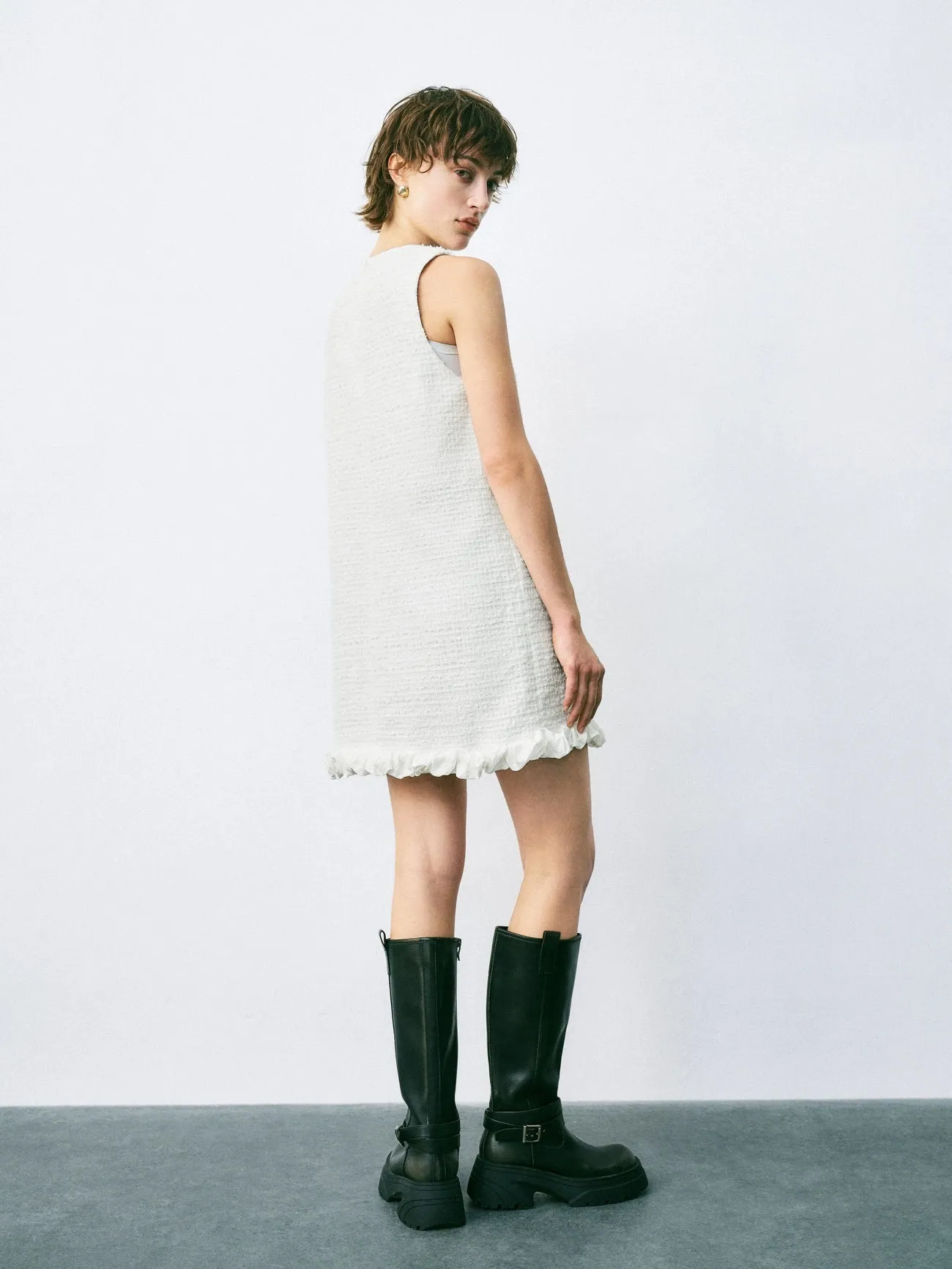 Ruffle Tweed A-Line Dresses sold by Urban Revivo product image thumbnail 5