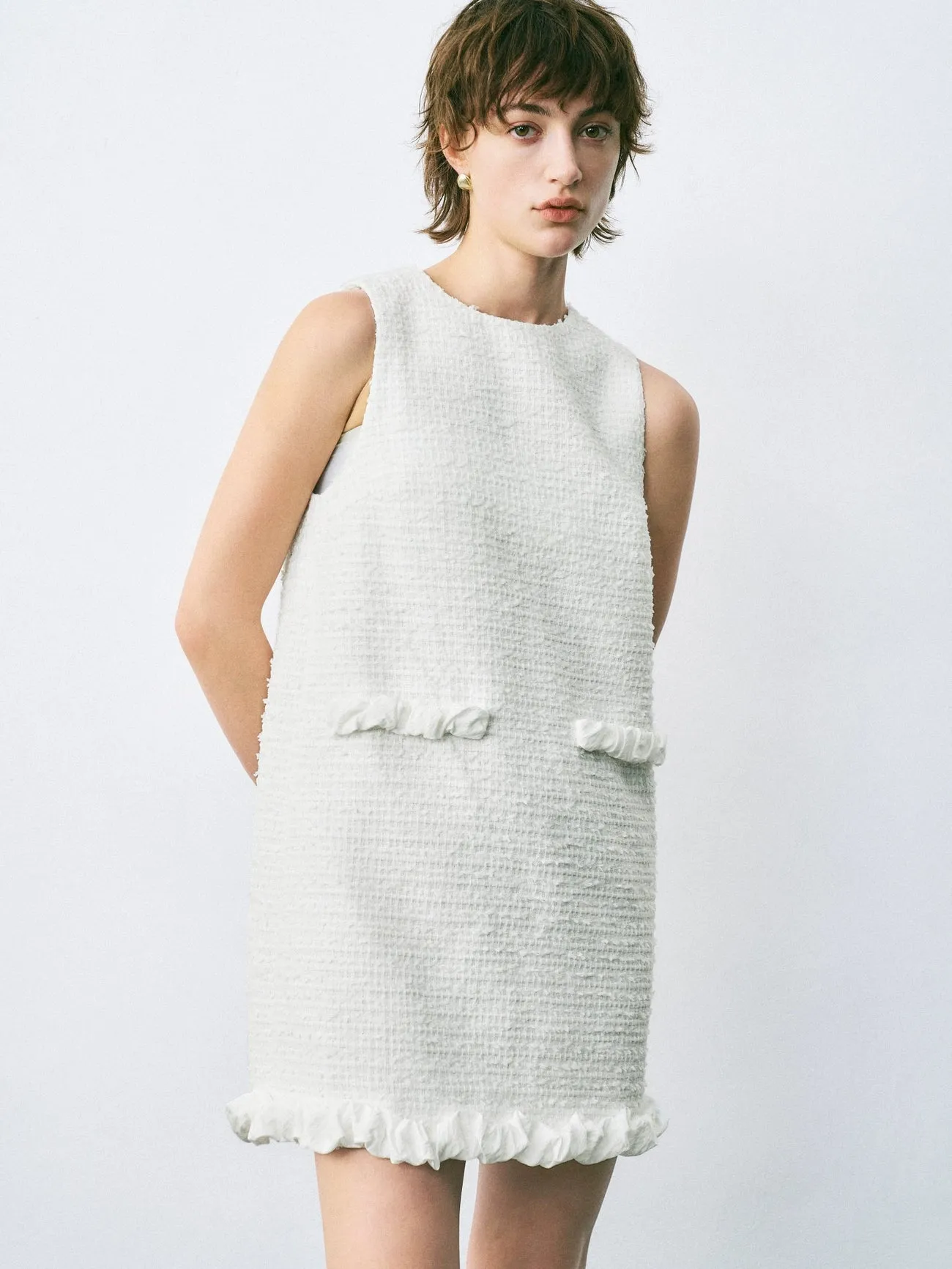 Ruffle Tweed A-Line Dresses sold by Urban Revivo product image thumbnail 2