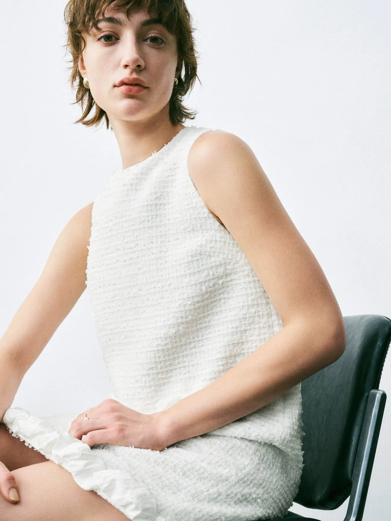 Ruffle Tweed A-Line Dresses sold by Urban Revivo product image thumbnail 3