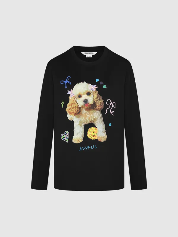 Puppy Printed Loose T-Shirts sold by Urban Revivo