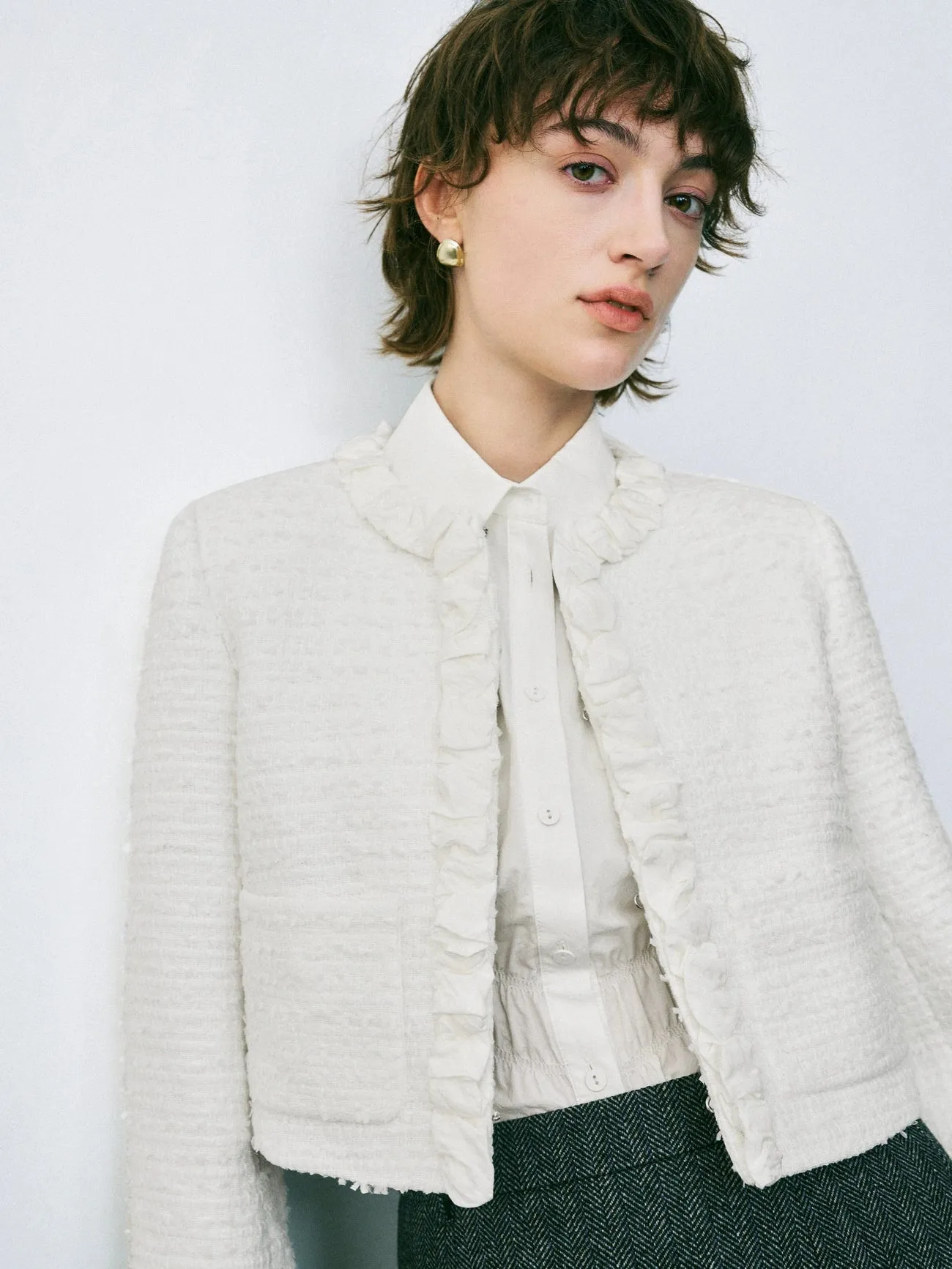 Ruffle Collar Outerwear Jackets sold by Urban Revivo product image thumbnail 4