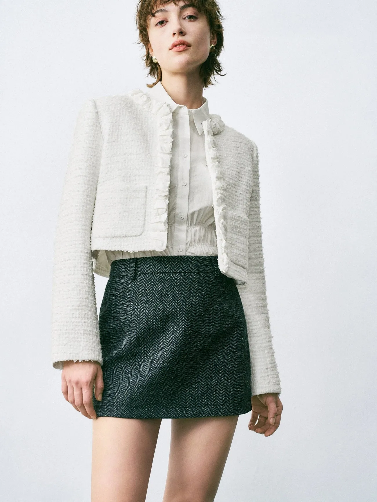 Ruffle Collar Outerwear Jackets sold by Urban Revivo product image thumbnail 2