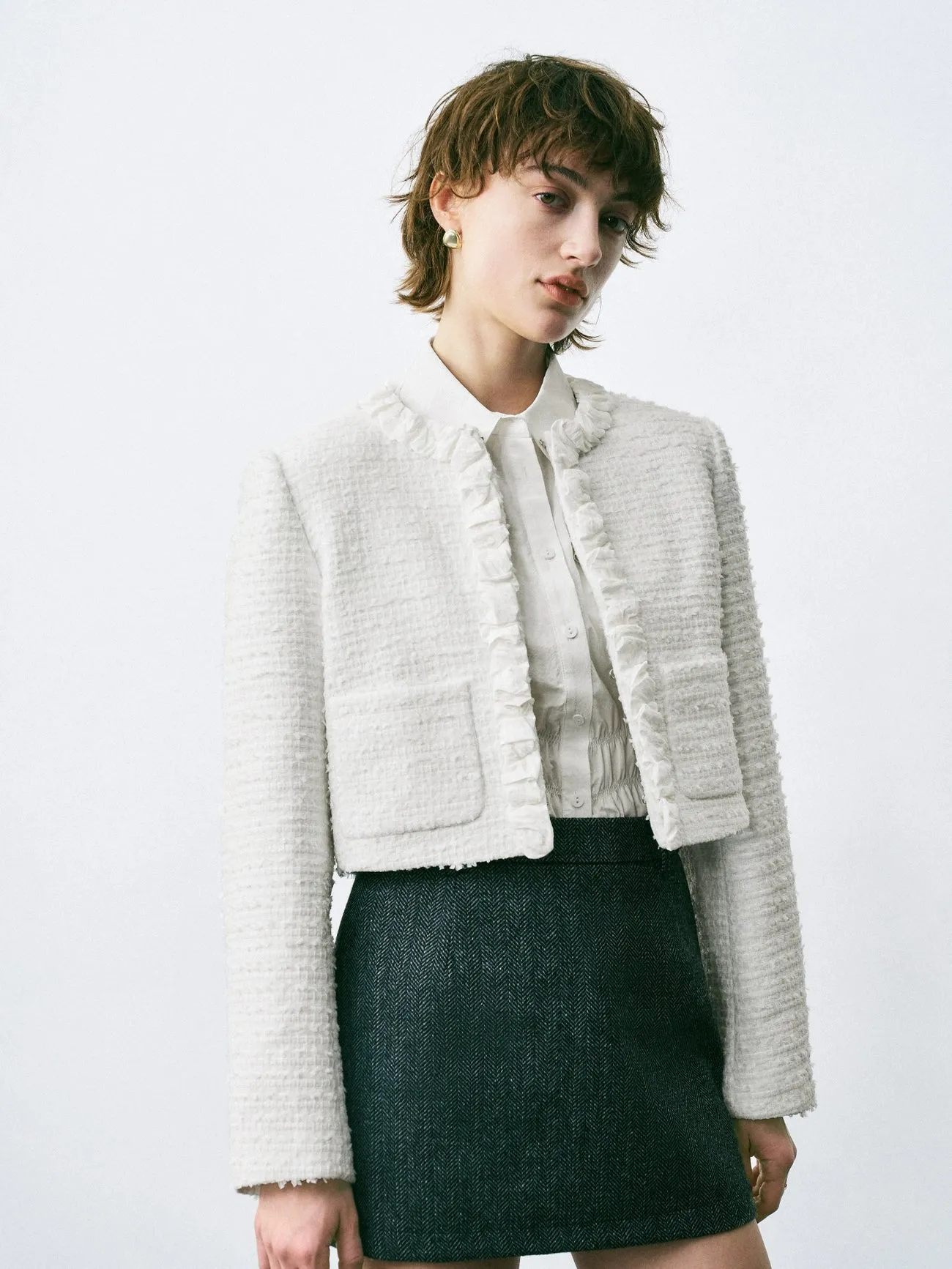 Ruffle Collar Outerwear Jackets sold by Urban Revivo product image thumbnail 3