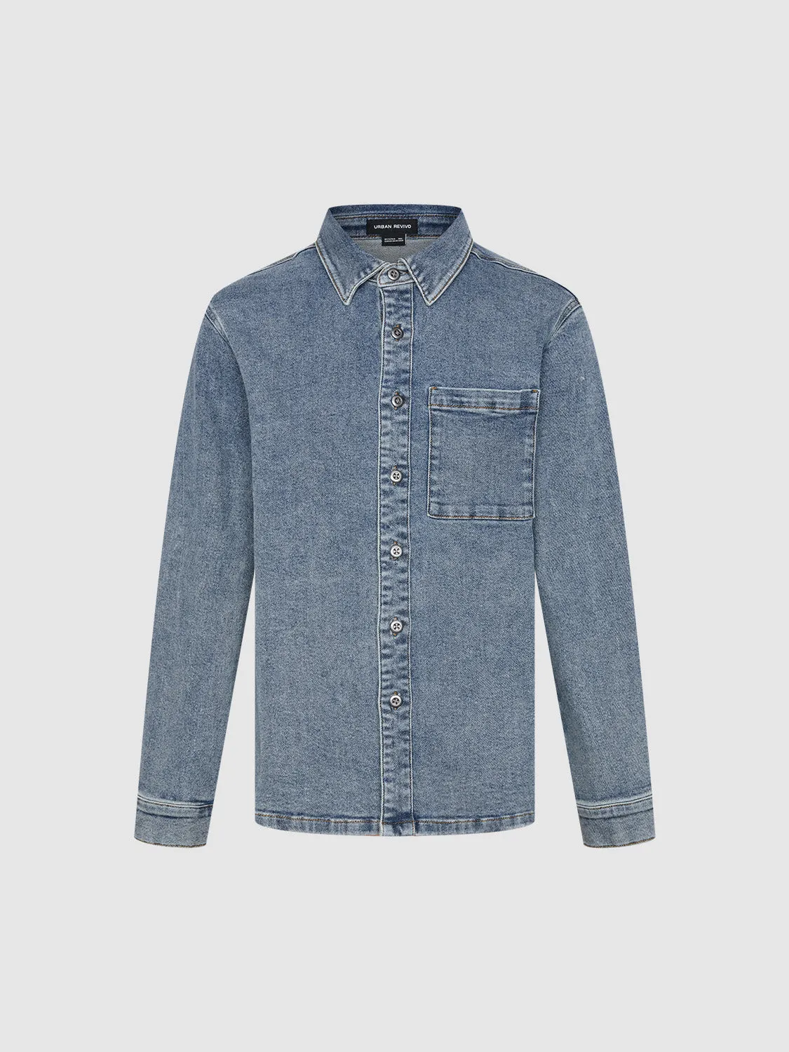 Regular Button Denim Shirts sold by Urban Revivo