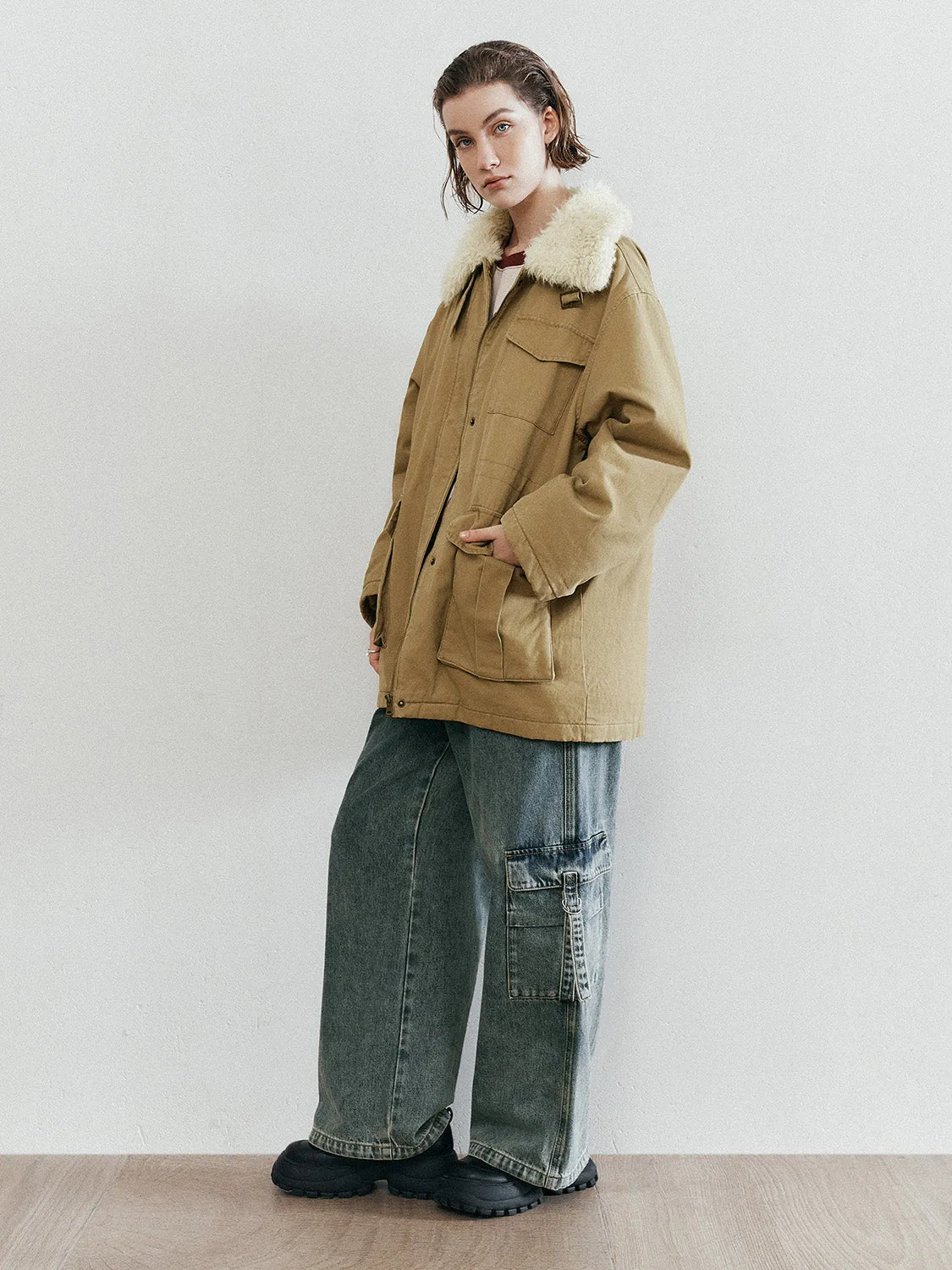 Sherpa Lapel Down Outerwear sold by Urban Revivo product image thumbnail 4