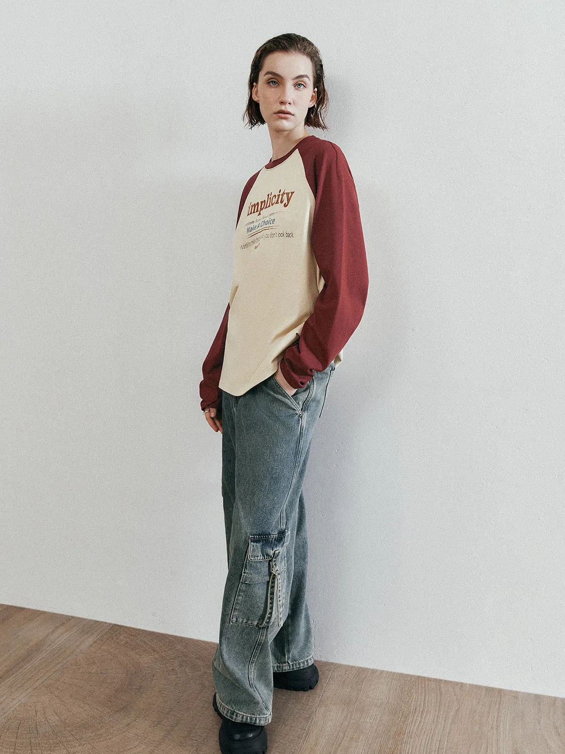 Raglan Sleeve Loose T-Shirts sold by Urban Revivo product image thumbnail 4