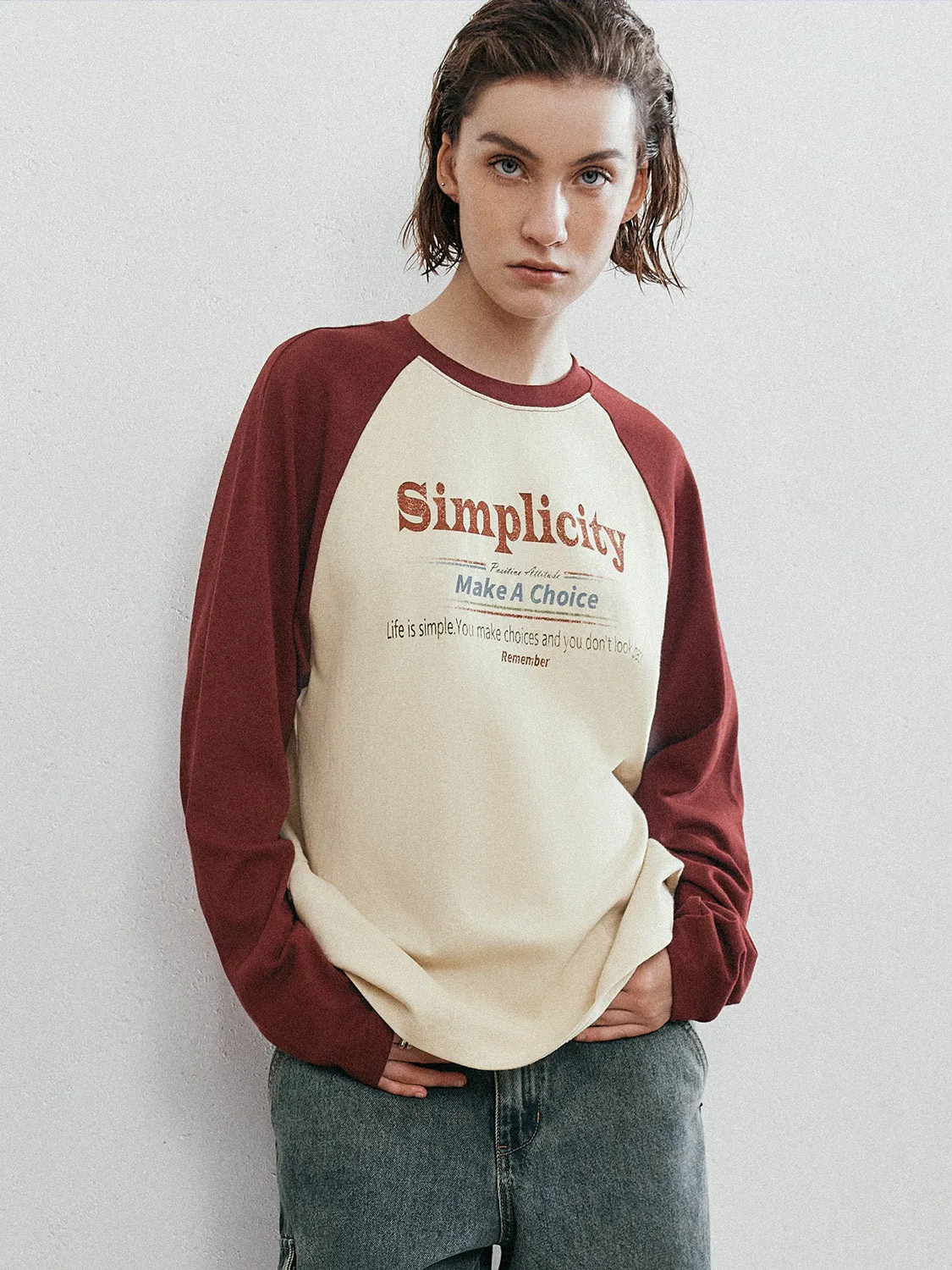 Raglan Sleeve Loose T-Shirts sold by Urban Revivo