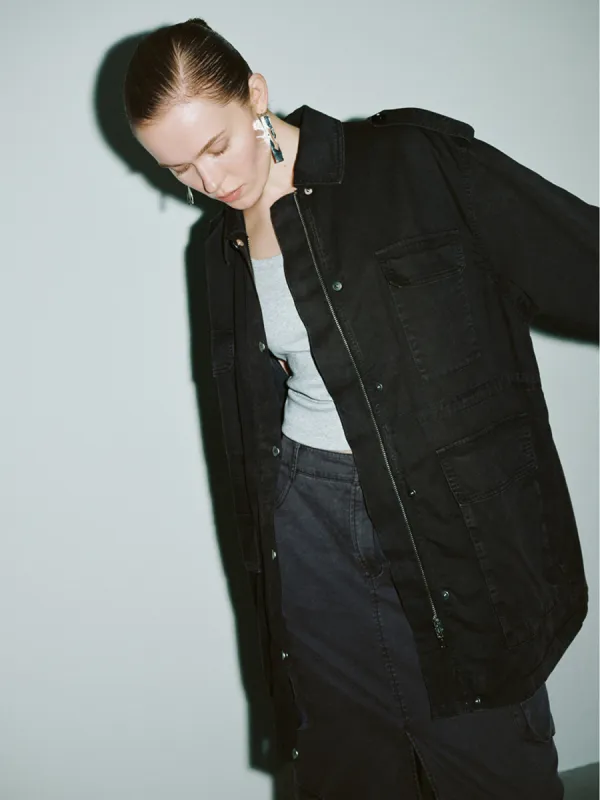 Oversized Press Button Zip Jackets sold by Urban Revivo
