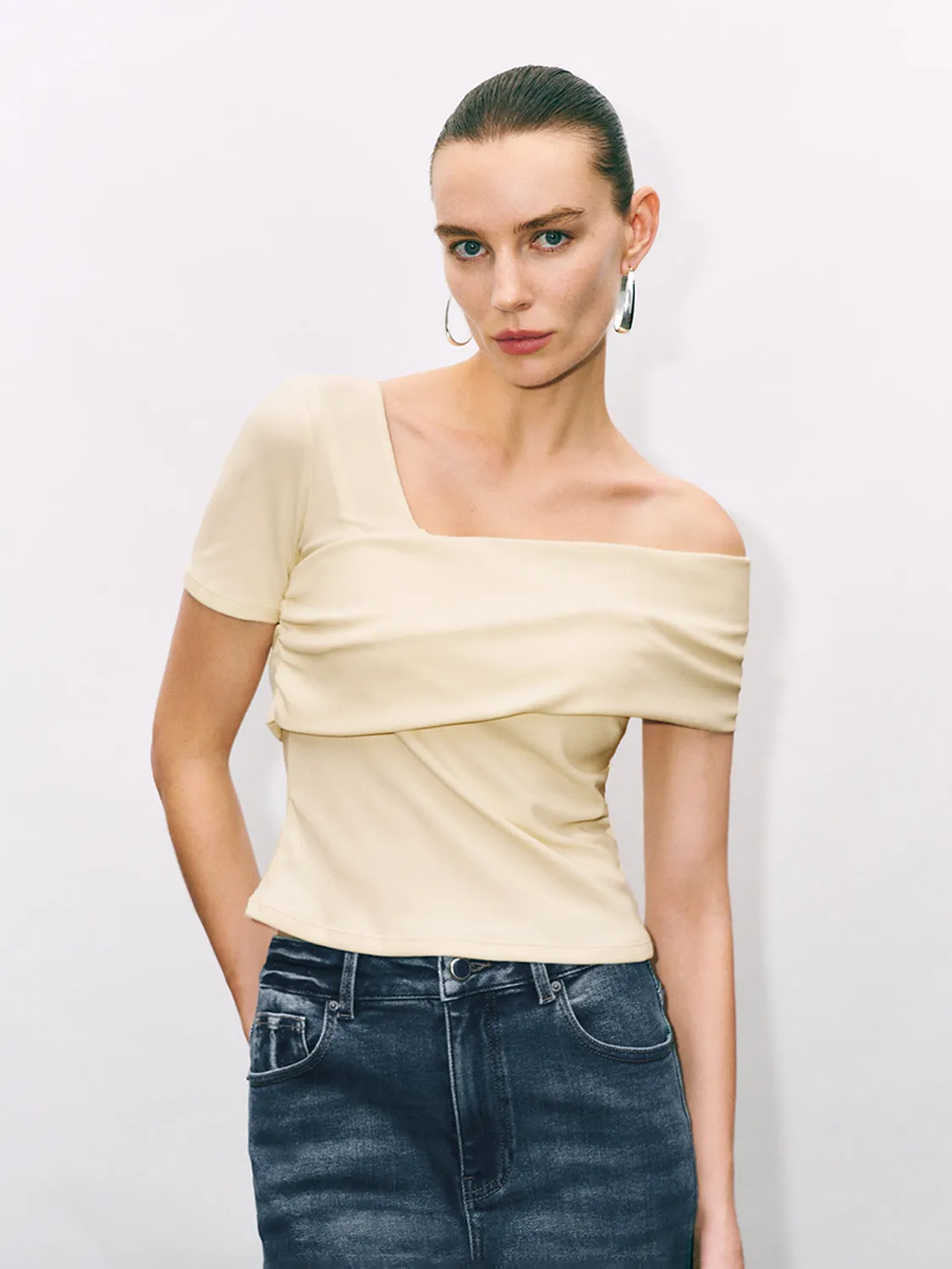 Off Shoulder Skinny T-Shirts sold by Urban Revivo