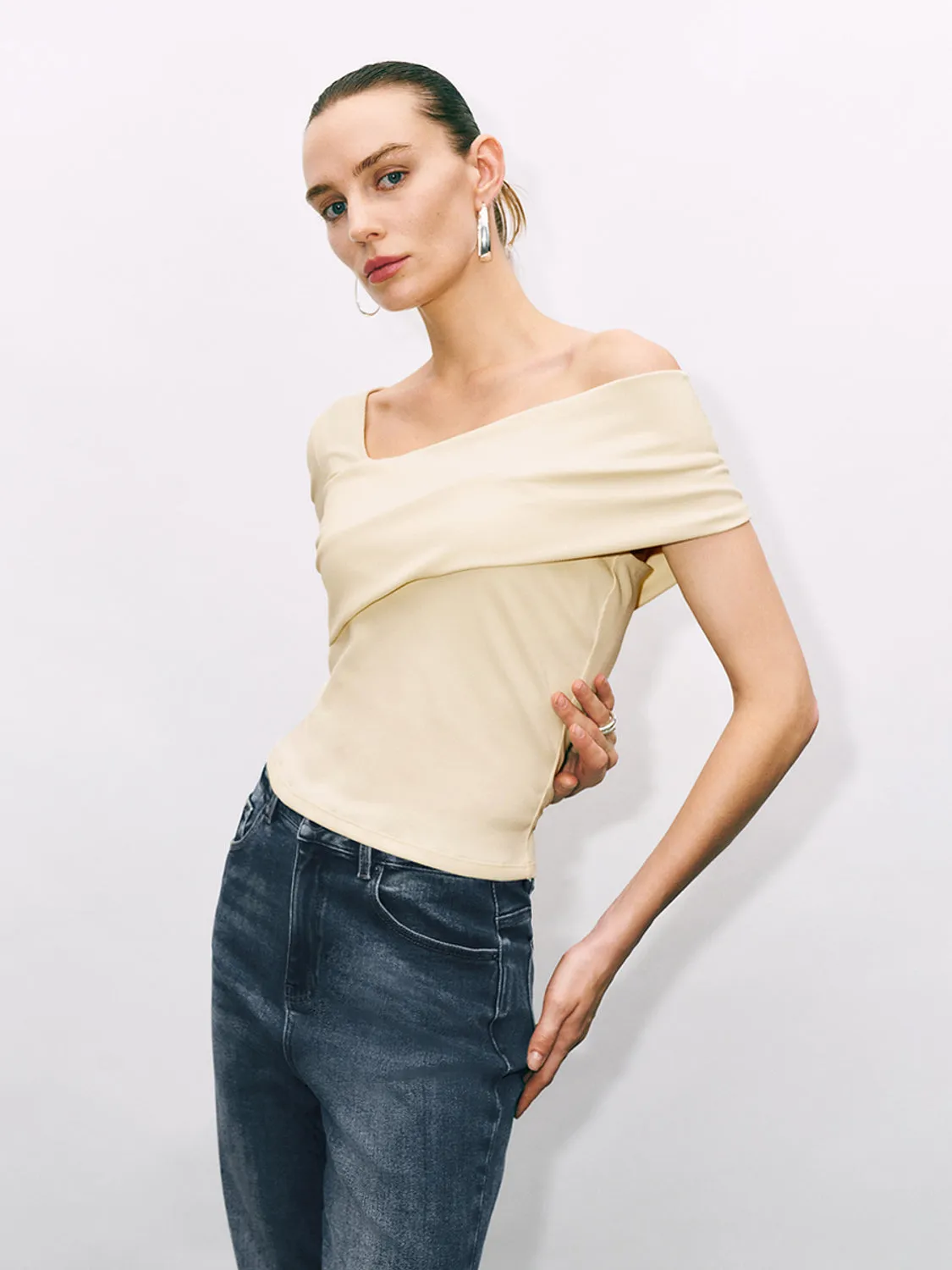 Off Shoulder Skinny T-Shirts sold by Urban Revivo product image thumbnail 5