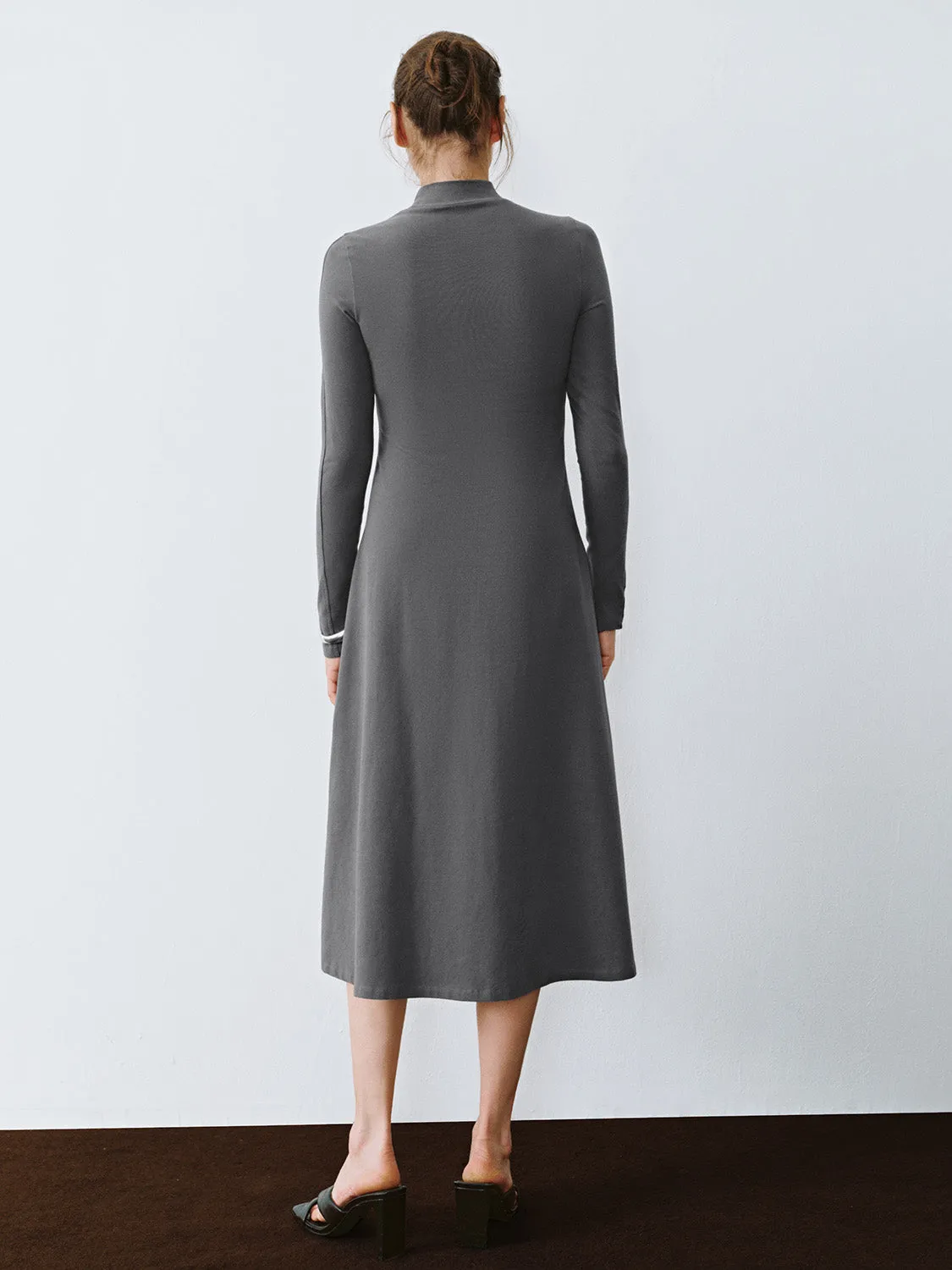 Long Sleeve Skinny A-Line Dresses sold by Urban Revivo product image thumbnail 3