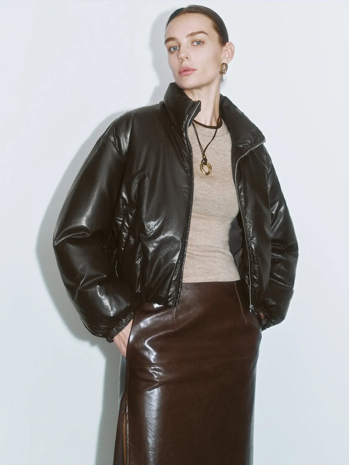 Leather Down Outerwear sold by Urban Revivo product image thumbnail 2