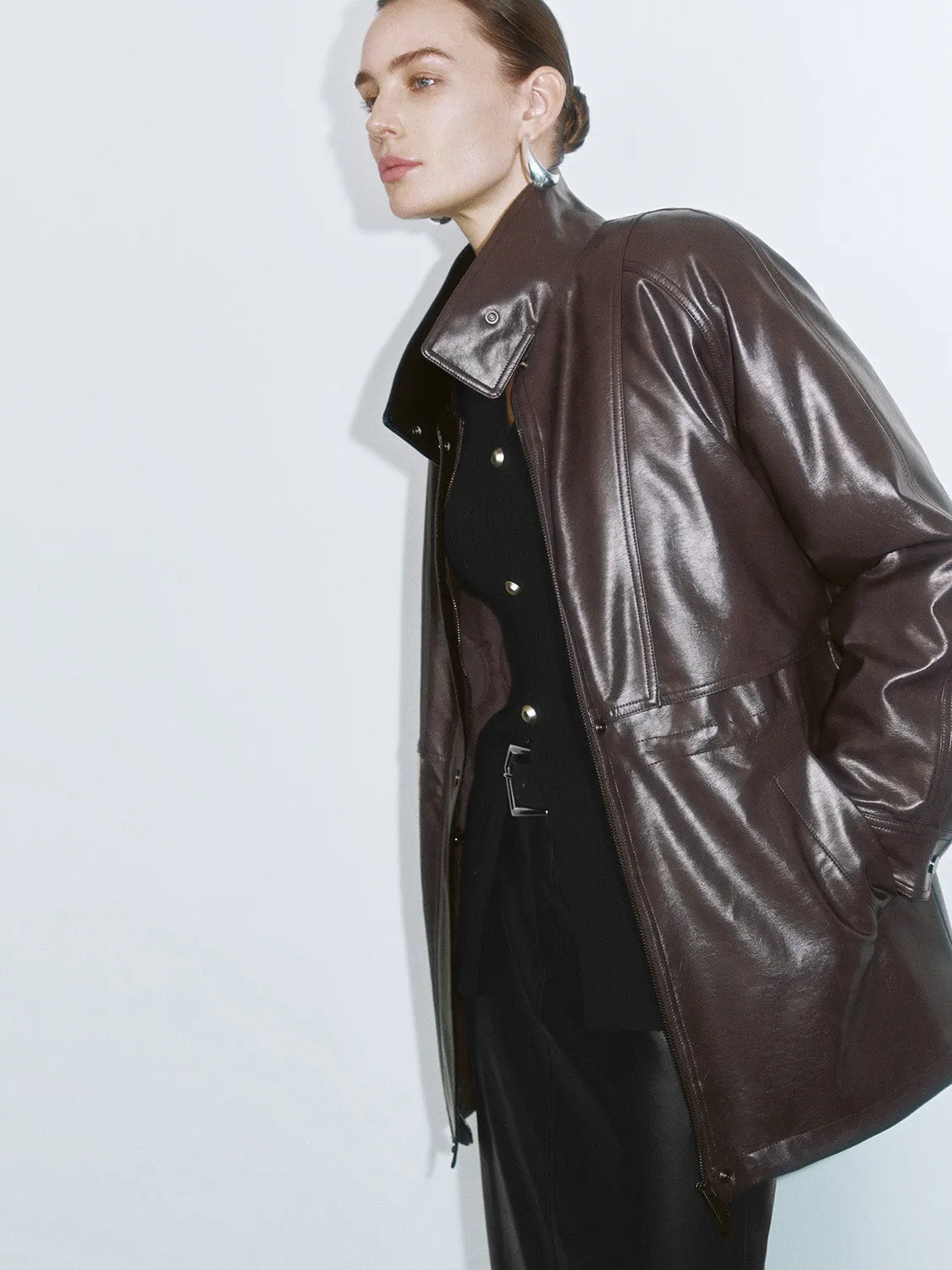 Loose Leather Jackets sold by Urban Revivo product image thumbnail 2