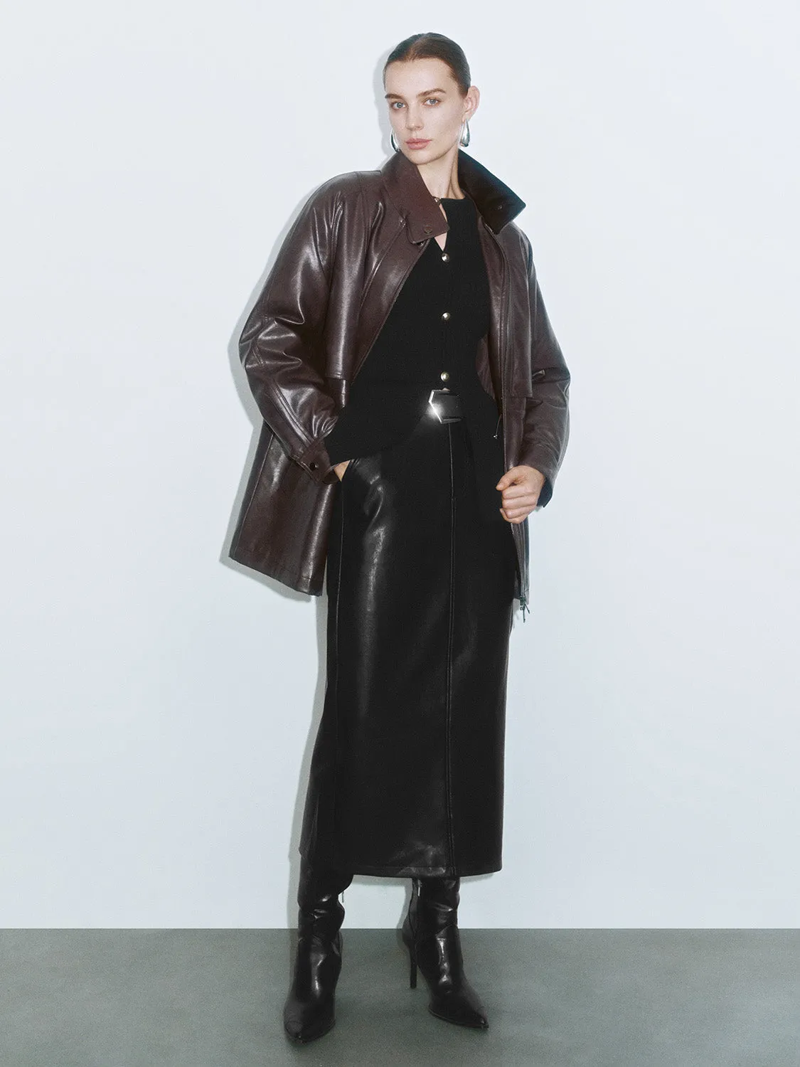 Loose Leather Jackets sold by Urban Revivo product image thumbnail 4