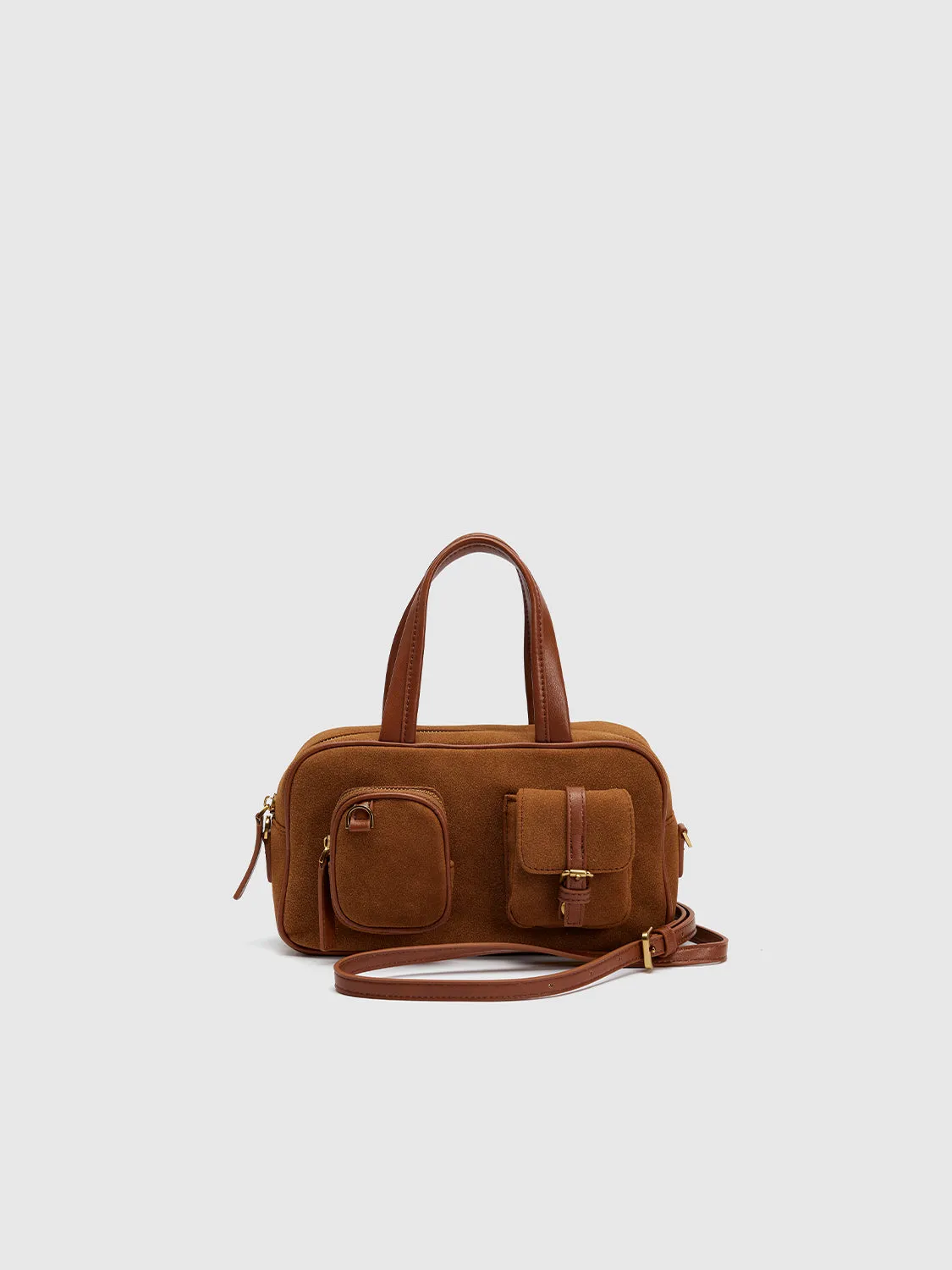Multi Pocket Brown Shoulder Bag sold by Urban Revivo