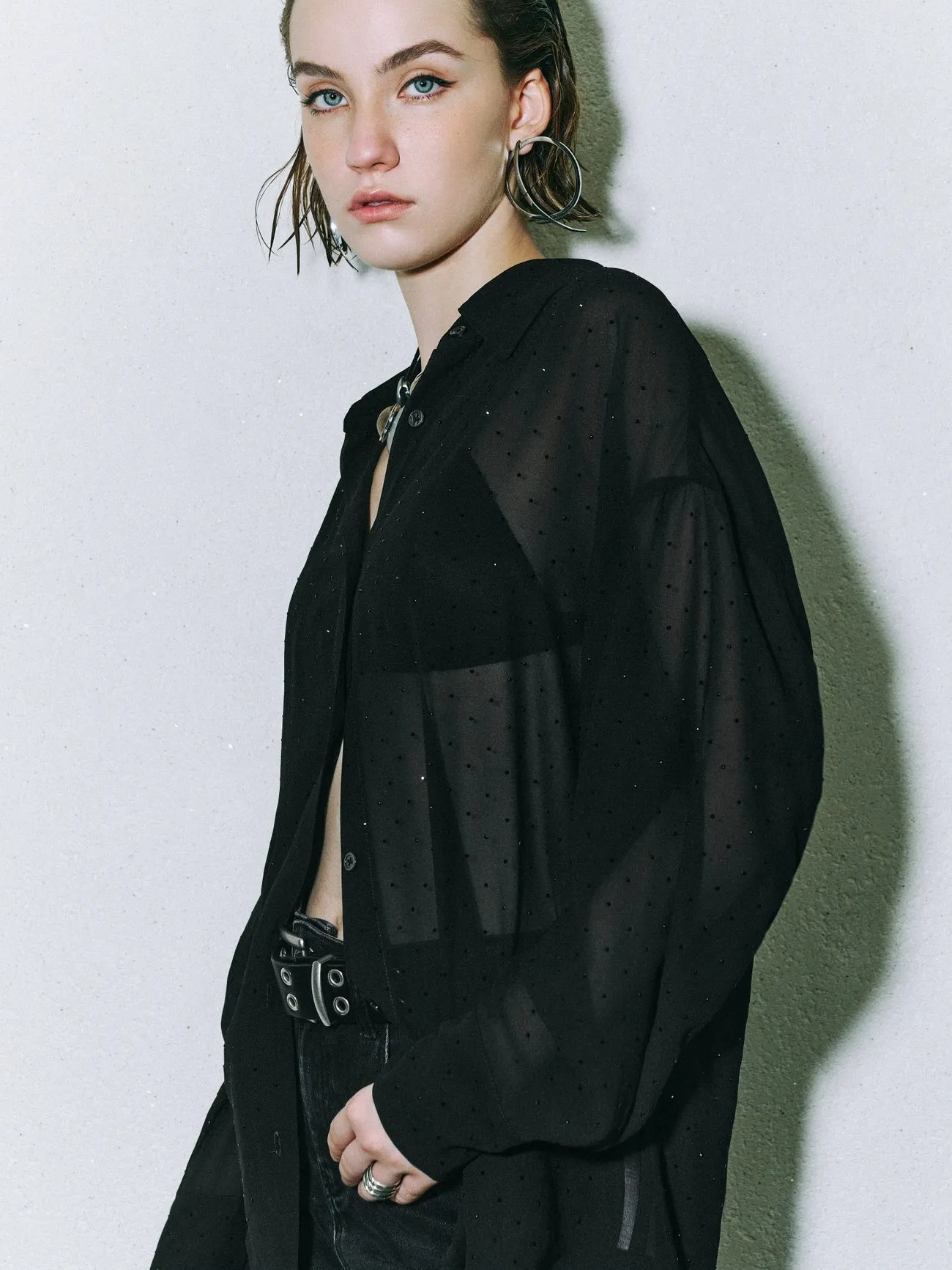 Mesh Button Up Shirts sold by Urban Revivo product image thumbnail 3