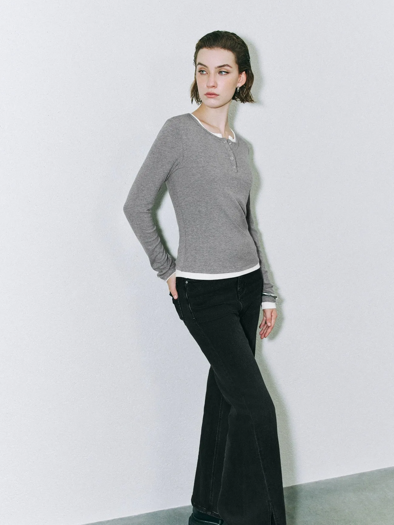 Long Sleeve Skinny T-Shirts sold by Urban Revivo product image thumbnail 3