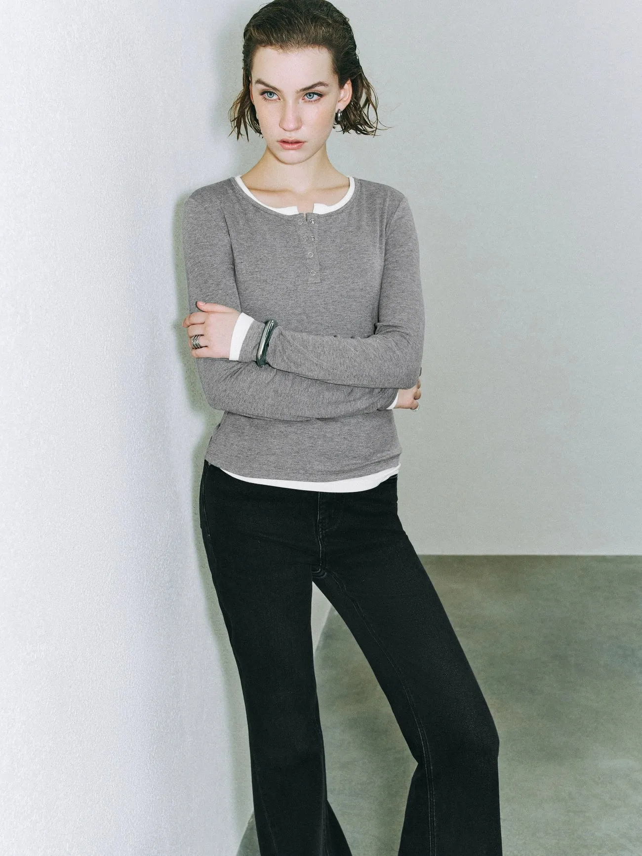 Long Sleeve Skinny T-Shirts sold by Urban Revivo product image thumbnail 2