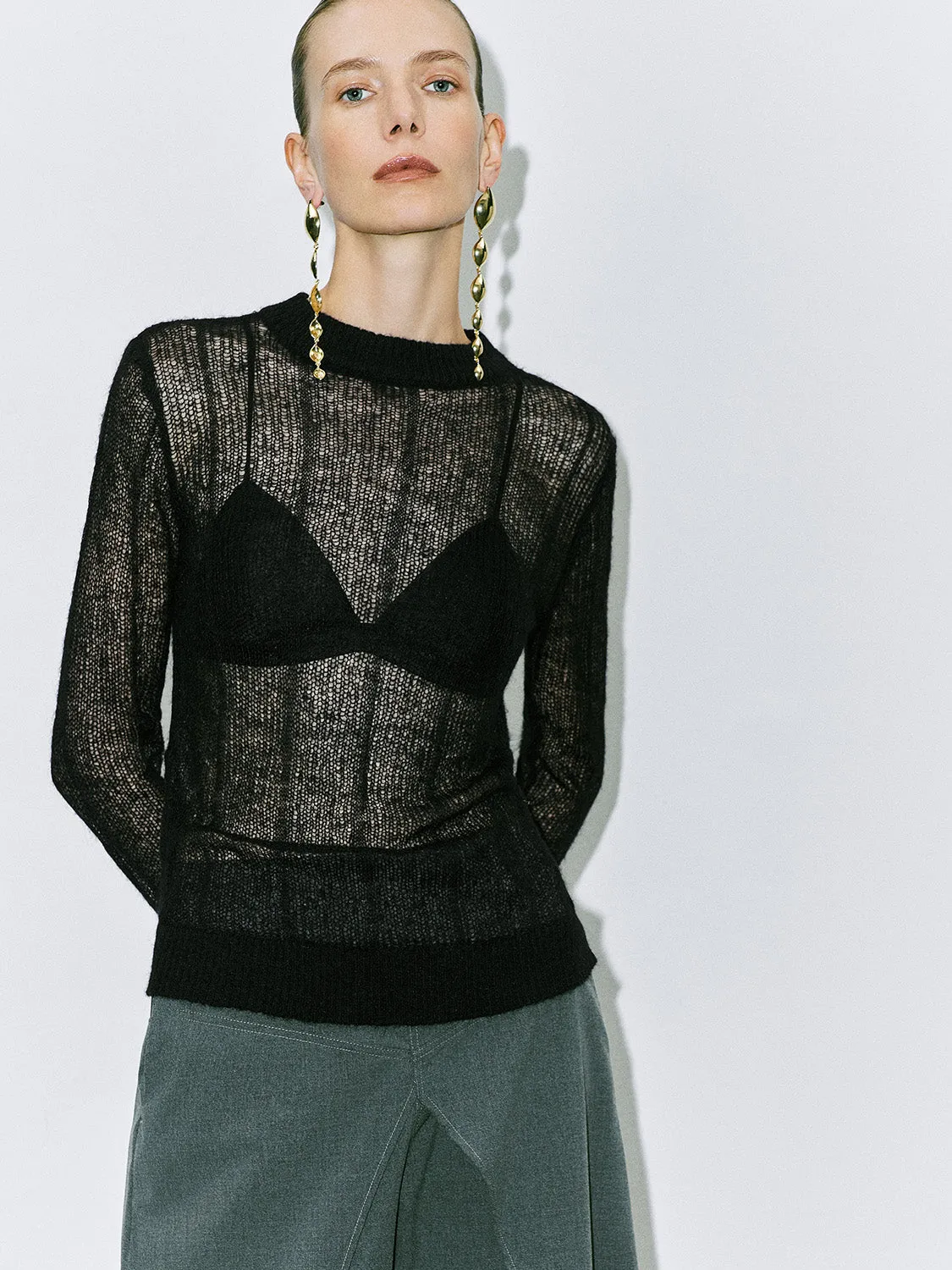 Mesh Knitted T-Shirts sold by Urban Revivo product image thumbnail 2