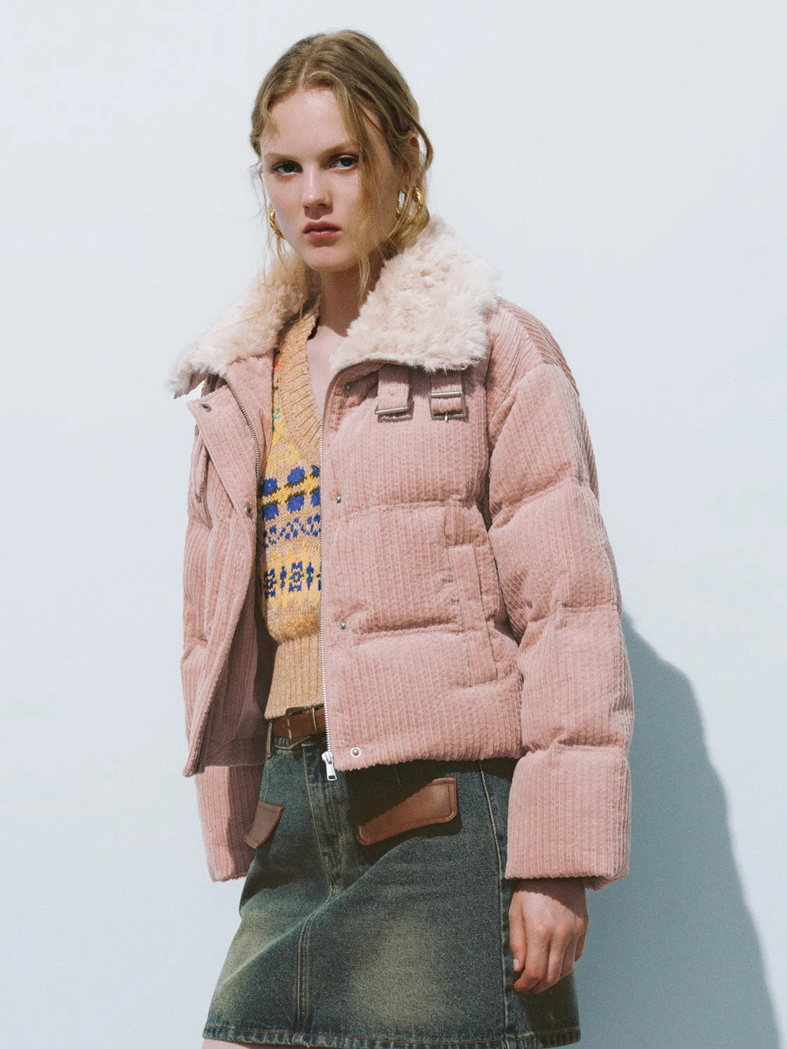 Faux Fur Collar Down Outerwear sold by Urban Revivo product image thumbnail 2